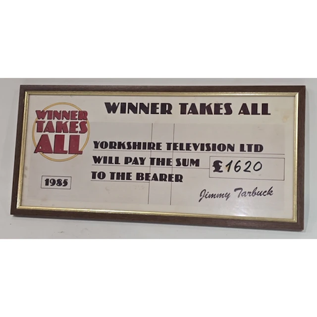 Television Memorabilia: A framed and glazed large novelty ch...