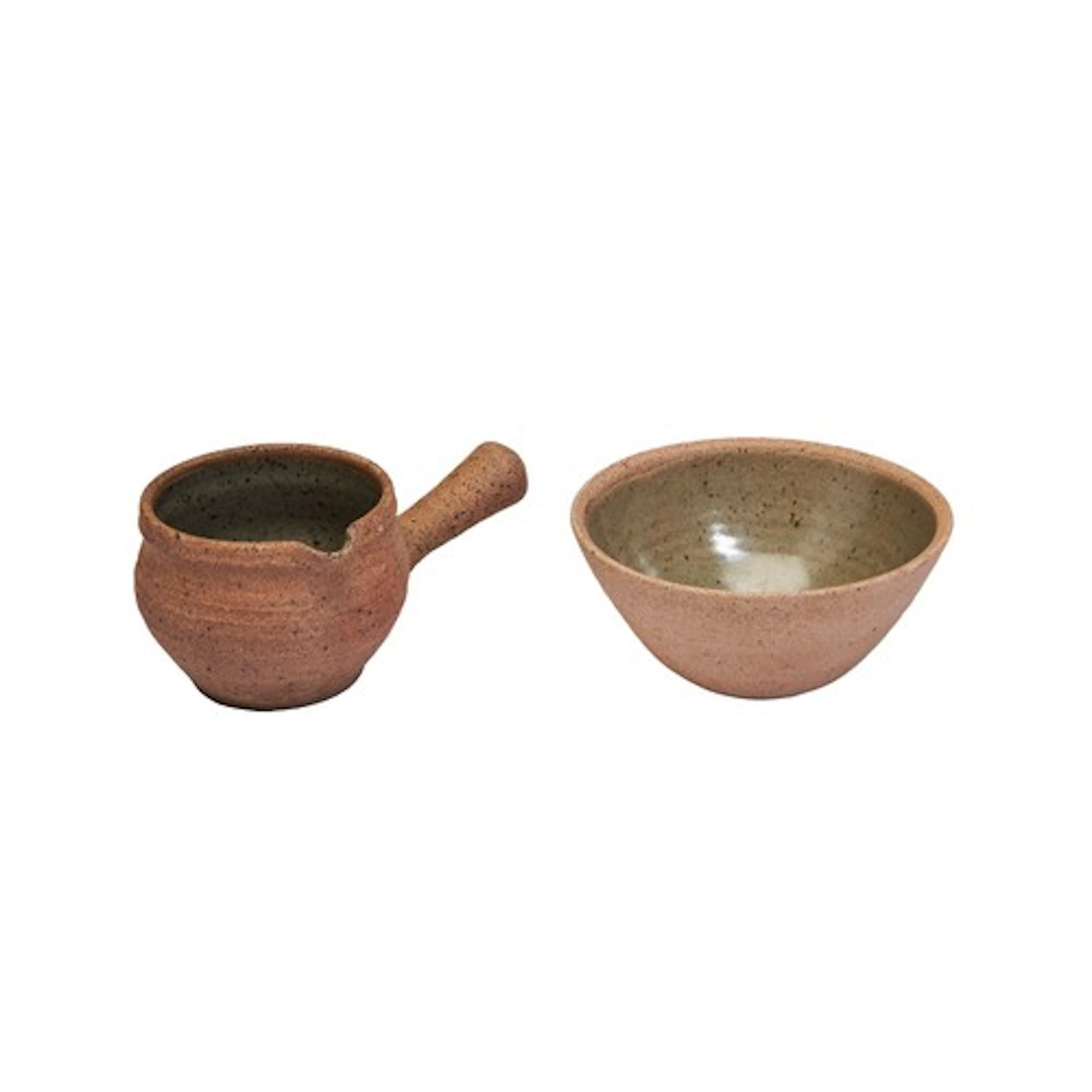 A LEACH POTTERY CERAMIC BOWL, the unglazed exterior with mot...