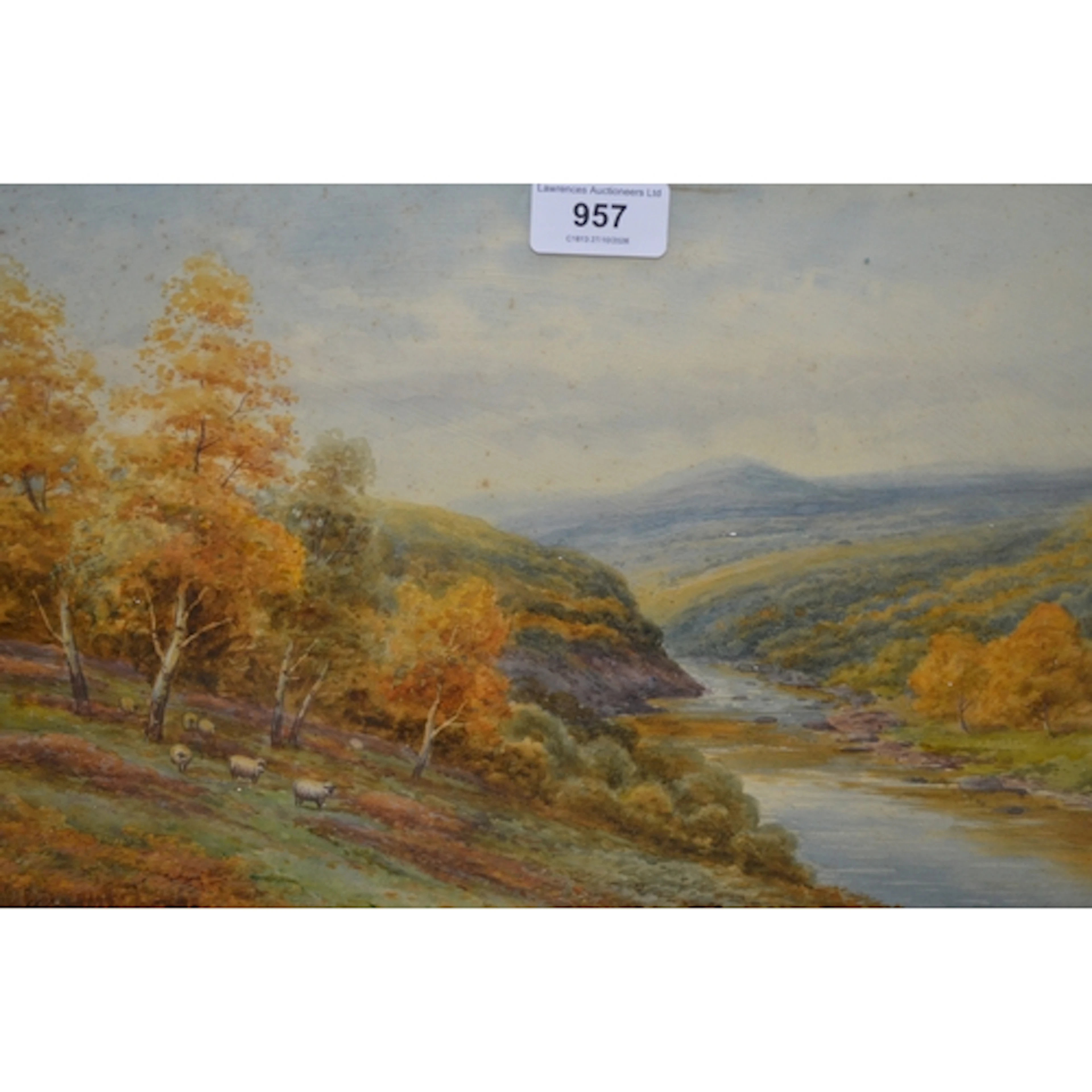 H. Lawes, watercolour, landscape titled ' On the Teign, Devo...
