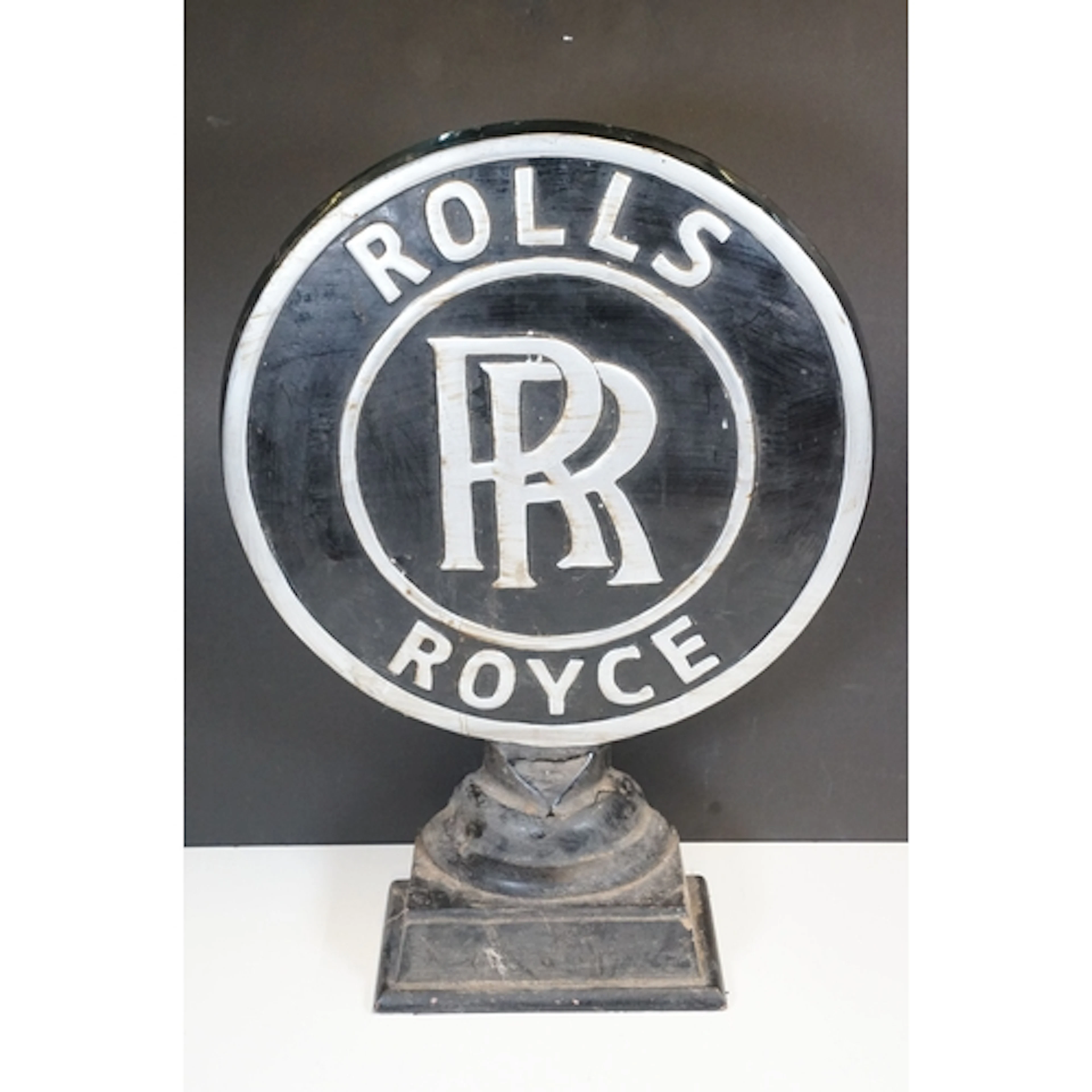 Rolls Royce logo aluminium circular advertising plaque, pain...