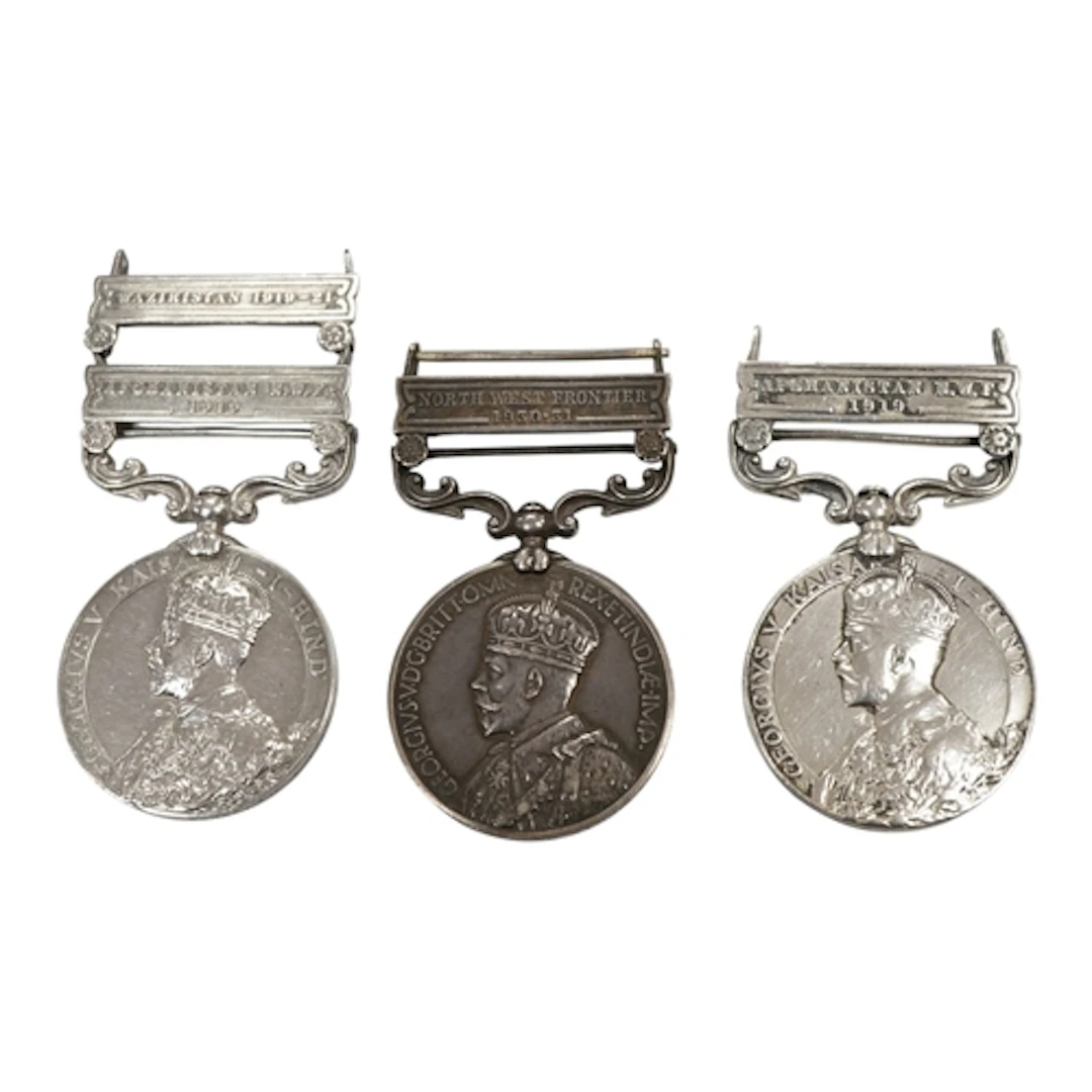 Three Edward VII military India GSMs; an India General Servi...