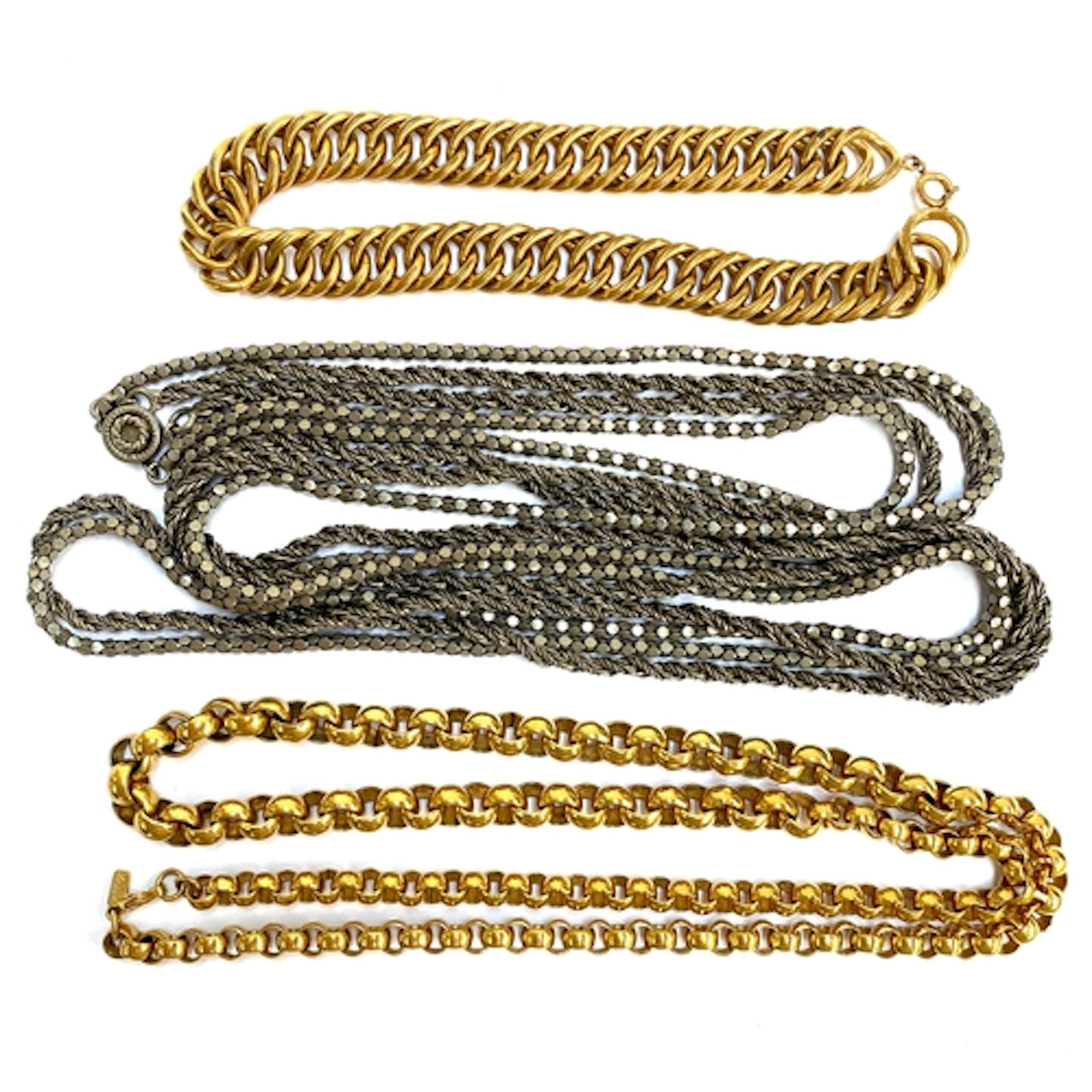 A 1950s Italian Giuliano Fratti silver tone long two strand ...