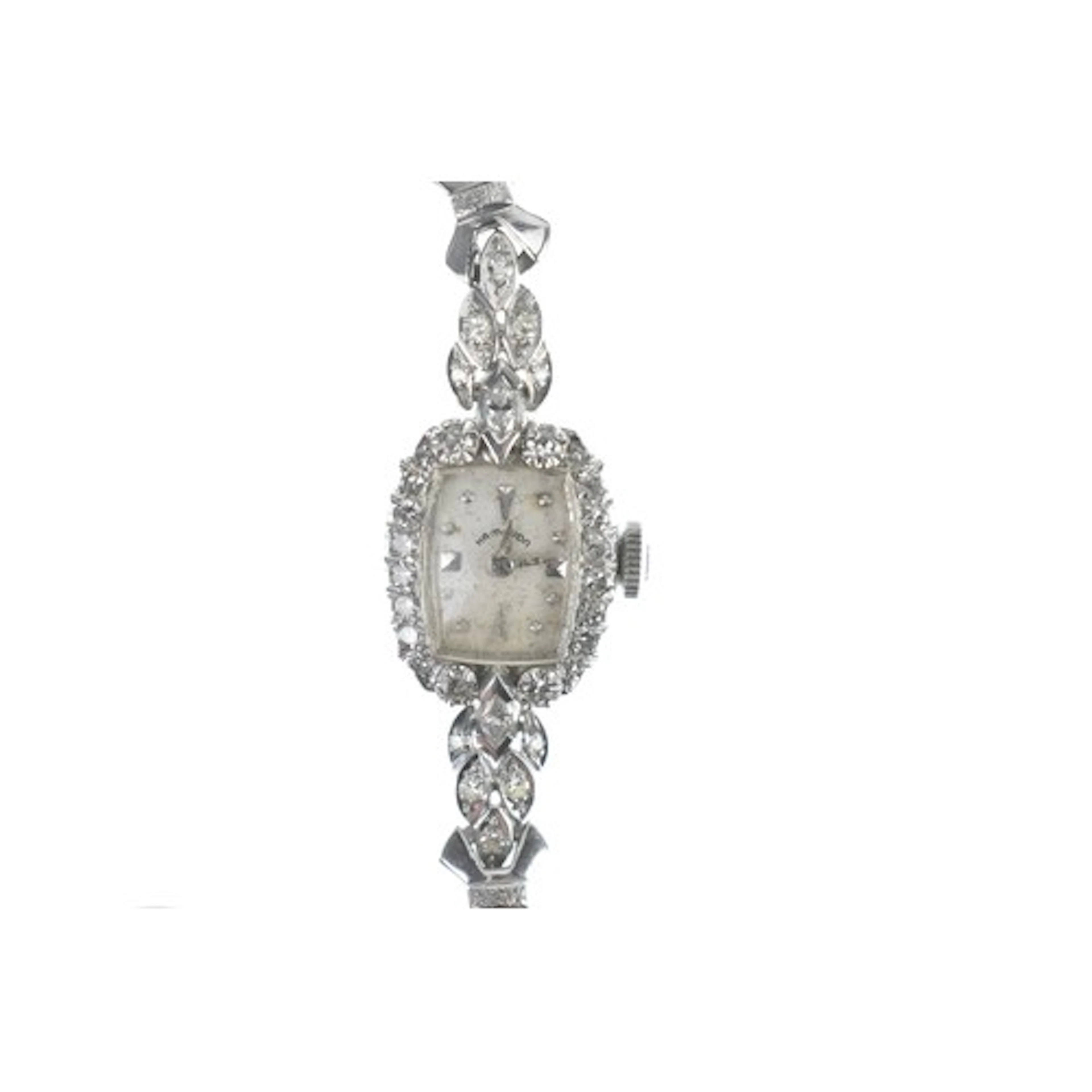 A Hamilton, diamond set, ladies, 14ct white gold cased, manu...