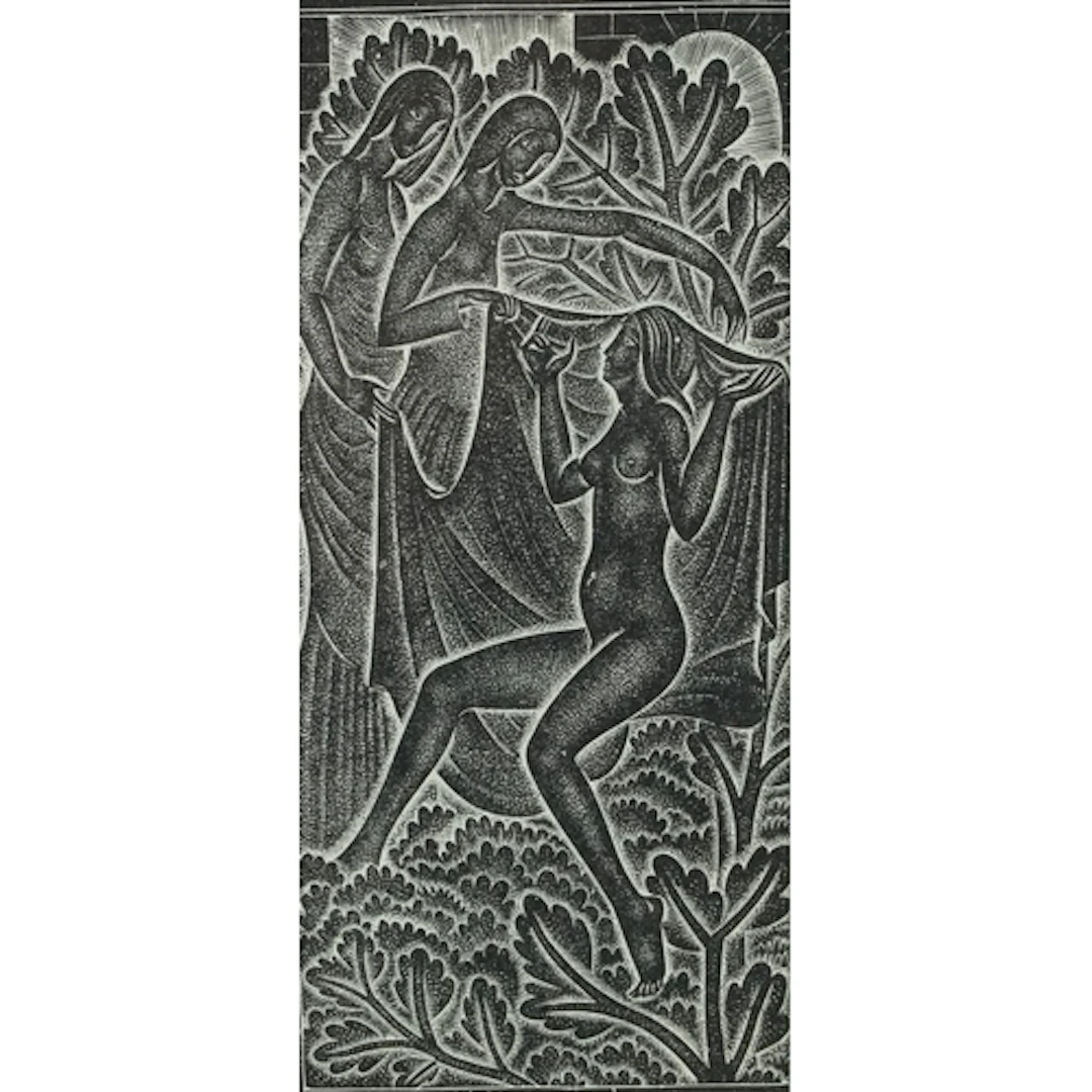 Eric Gill - Canticum Canticorum, 20th century wood engraving...