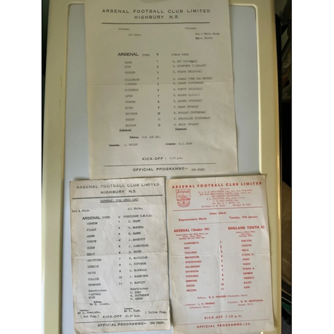 66/67 Arsenal Home Youth Friendly Football Programmes: Diffe...