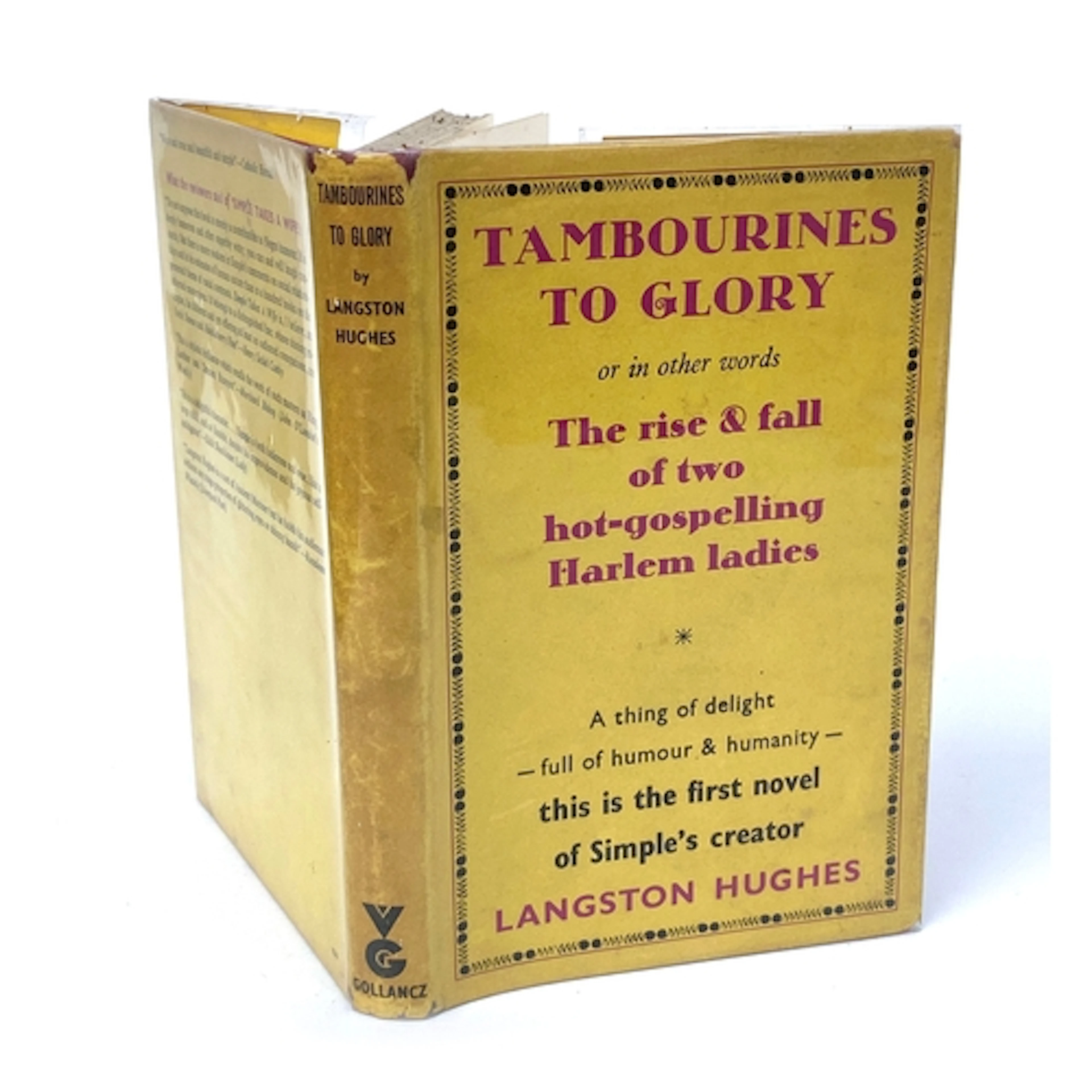 HUGHES, Langston, 'Tambourines to Glory', 1st UK Gollancz, 1...