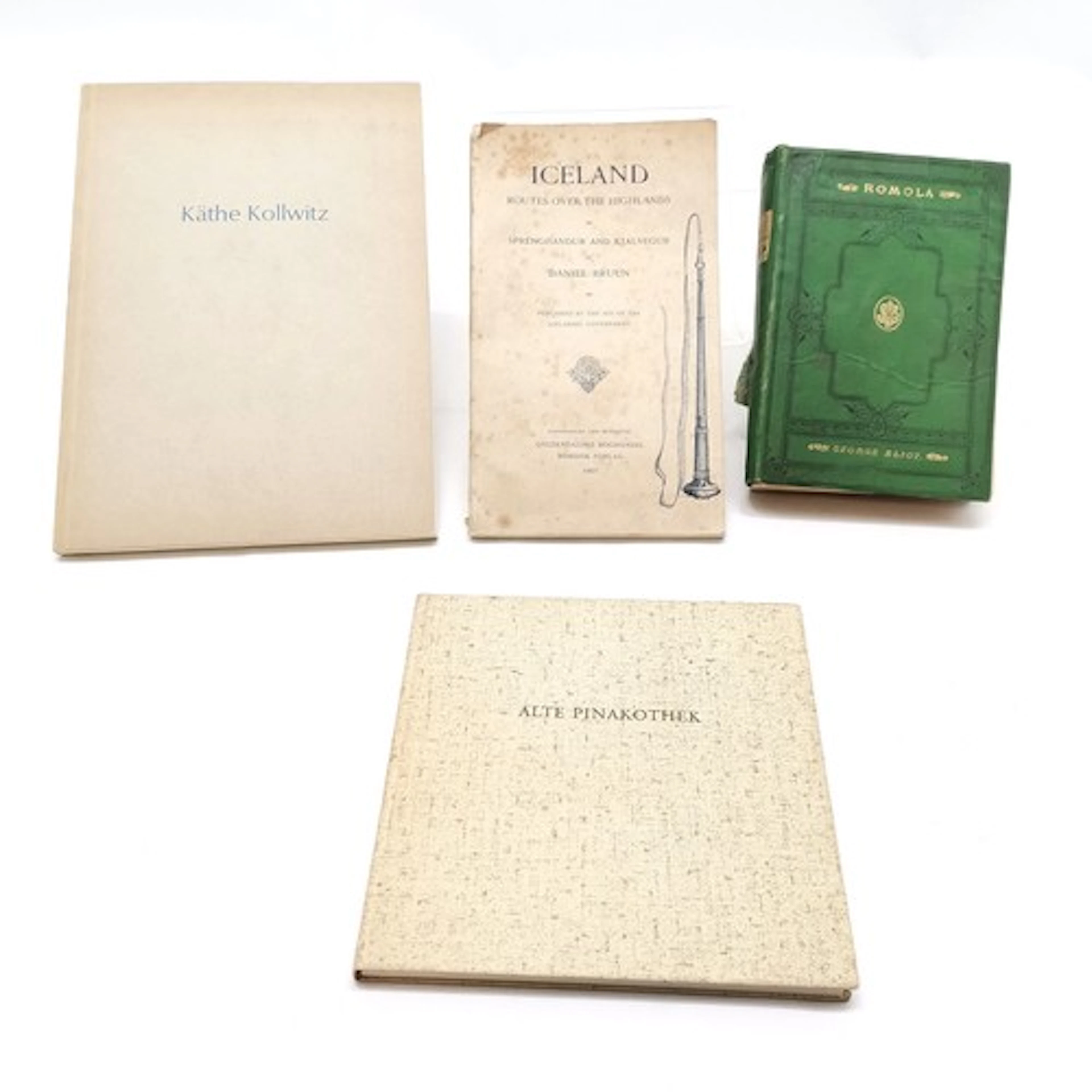 4 x books - 1869 Romola by George Eliot (spine a/f), 1907 Ic...