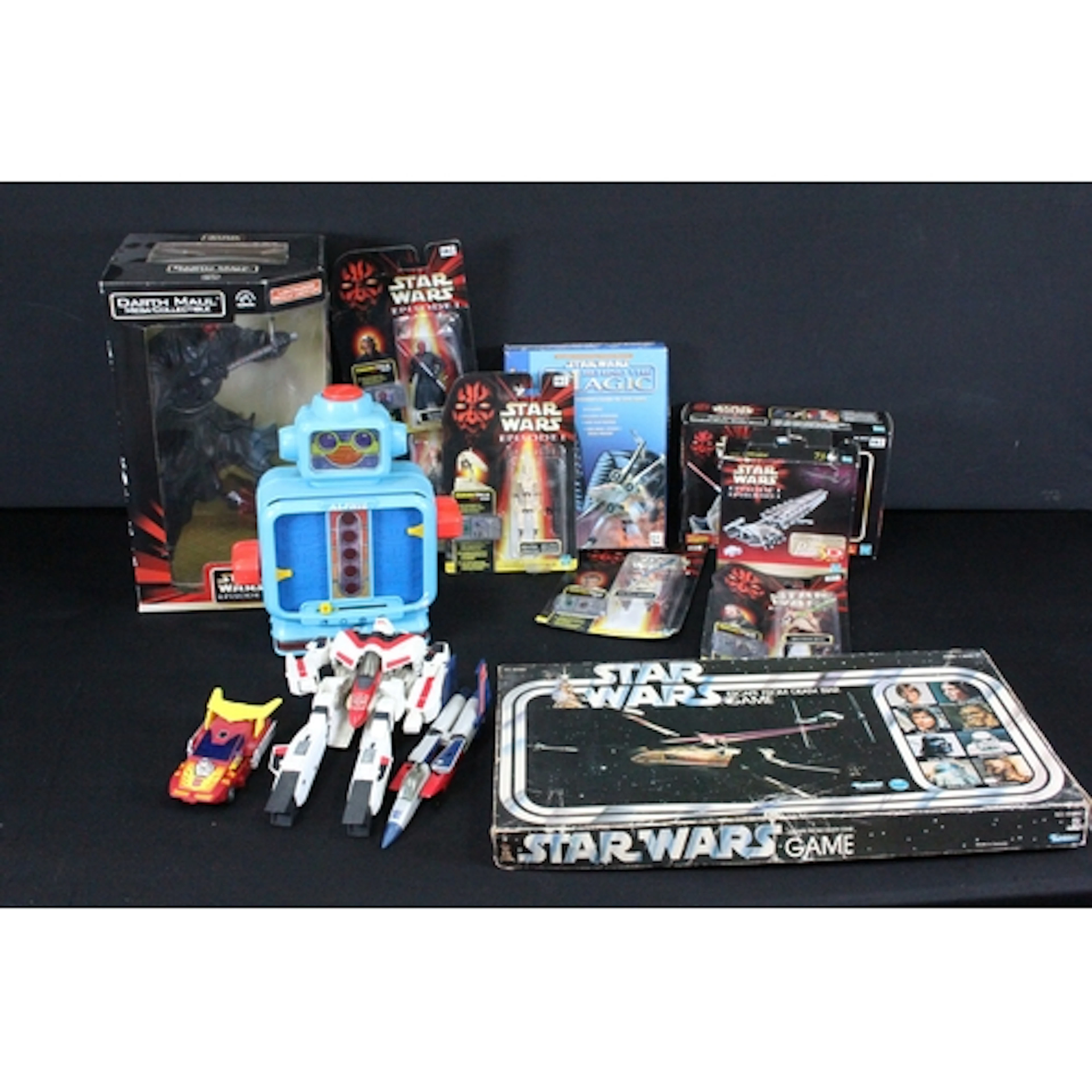 Nine boxed / carded Hasbro Star Wars Episode I figures and s...