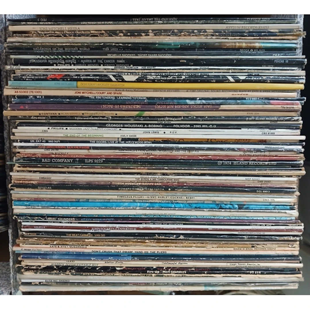 A box of approx. 79 LPs, mainly rock, circa 1960s to 1980s.