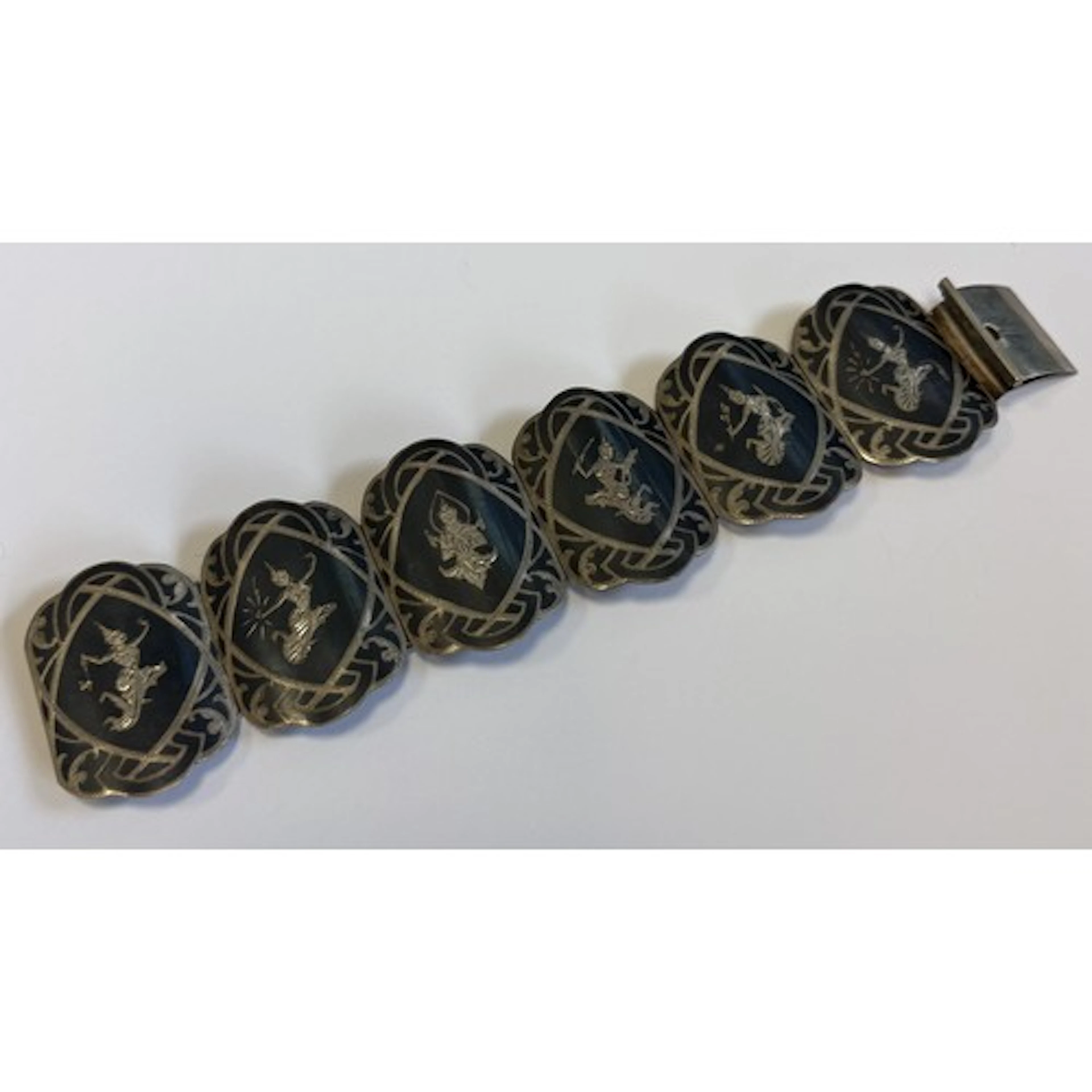 A large Continental silver panelled bracelet. Approx. 60 gra...