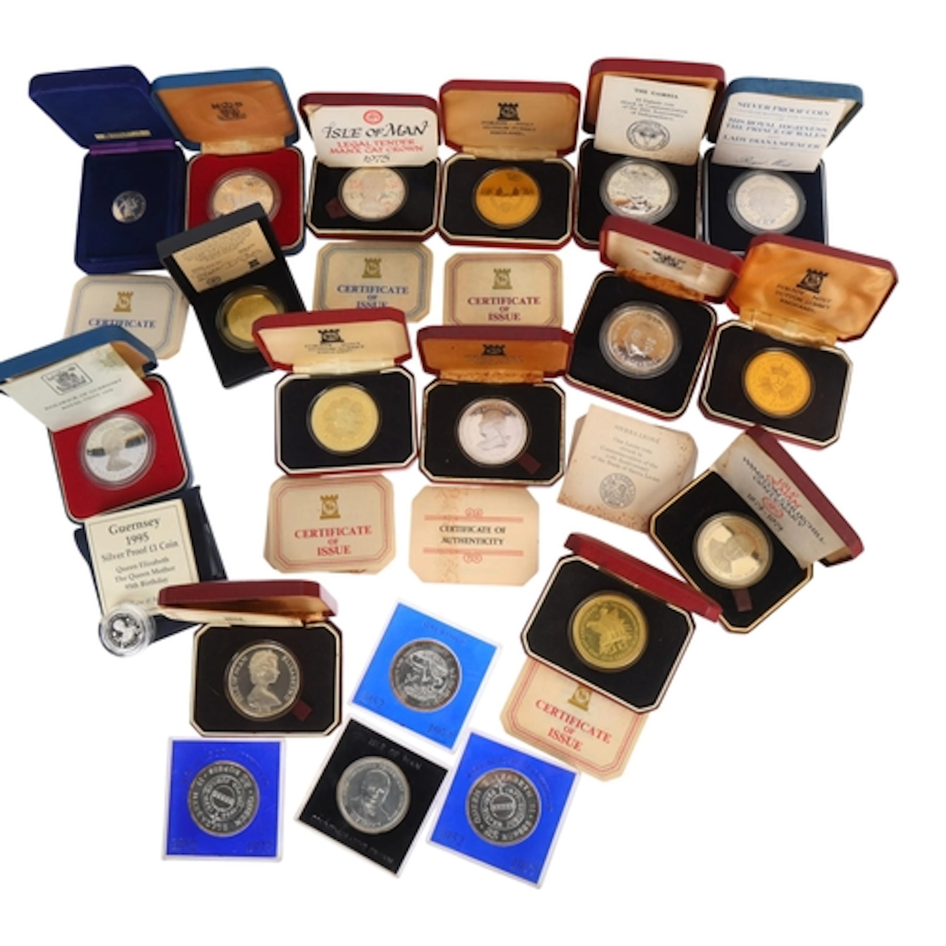 Various Silver Proof Coins, mostly commemorative crowns, Roy...