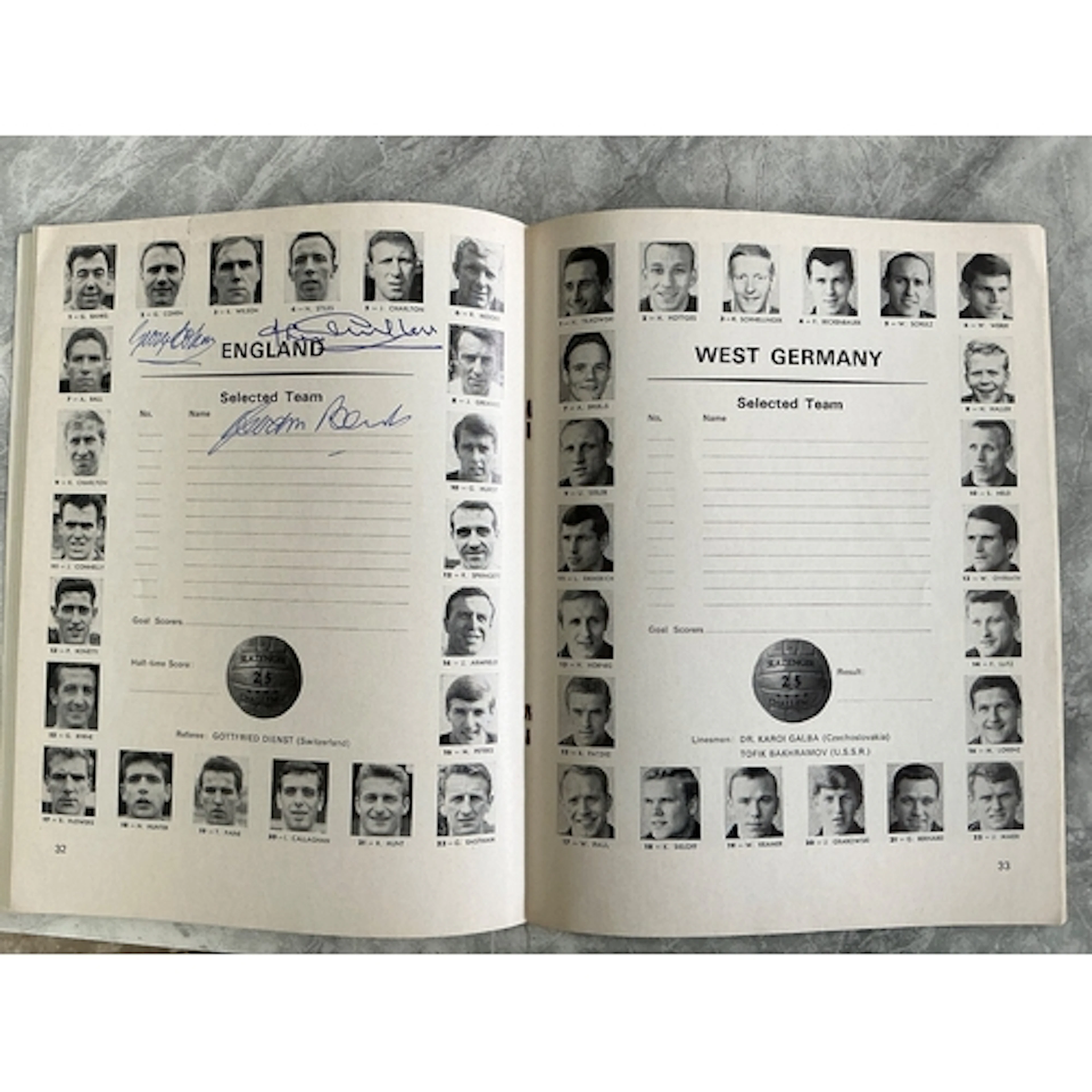 England 1966 World Cup Final Signed Football Programme: Offi...
