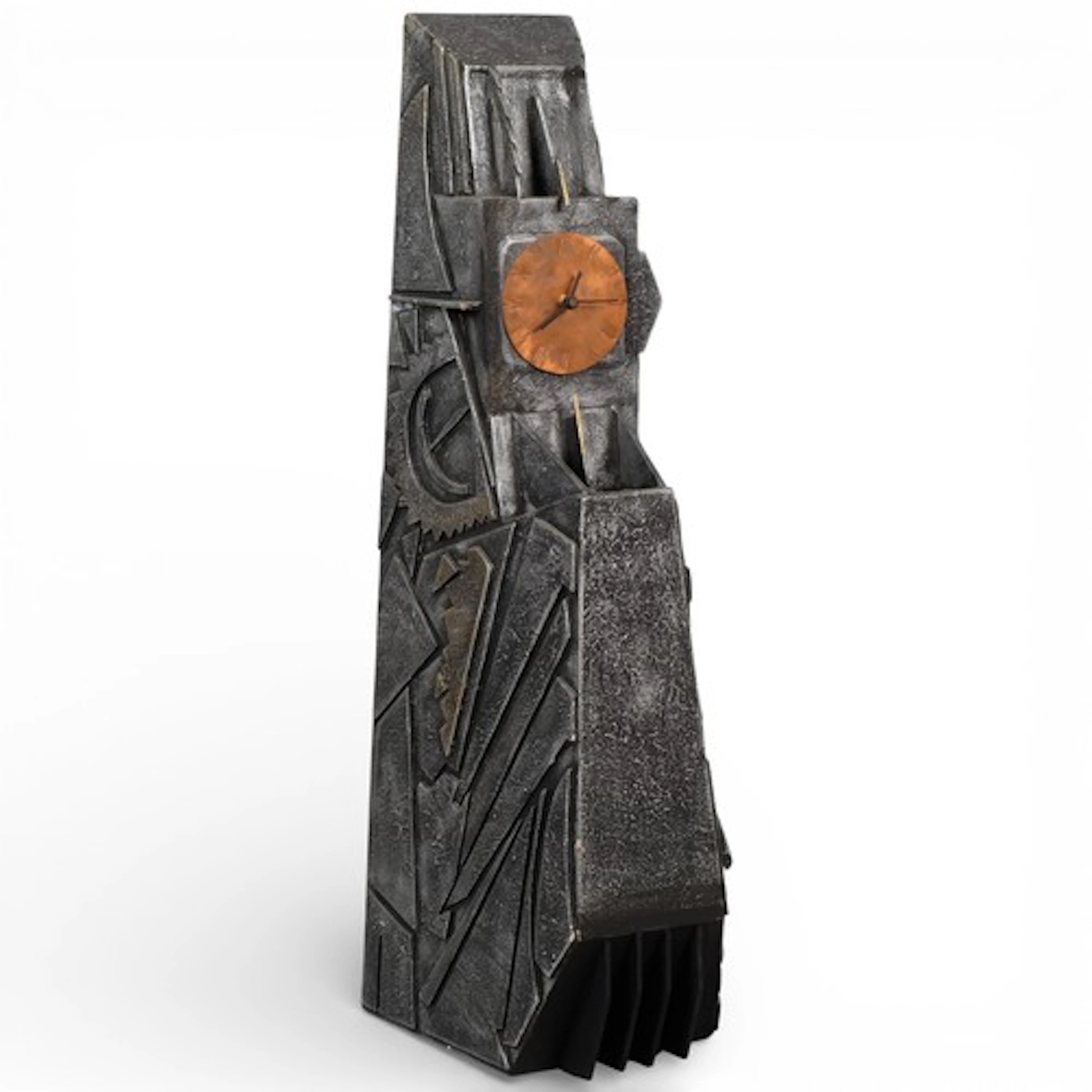 CHRISTIAN N ATKINSON, British, an Industrialist style clock,...