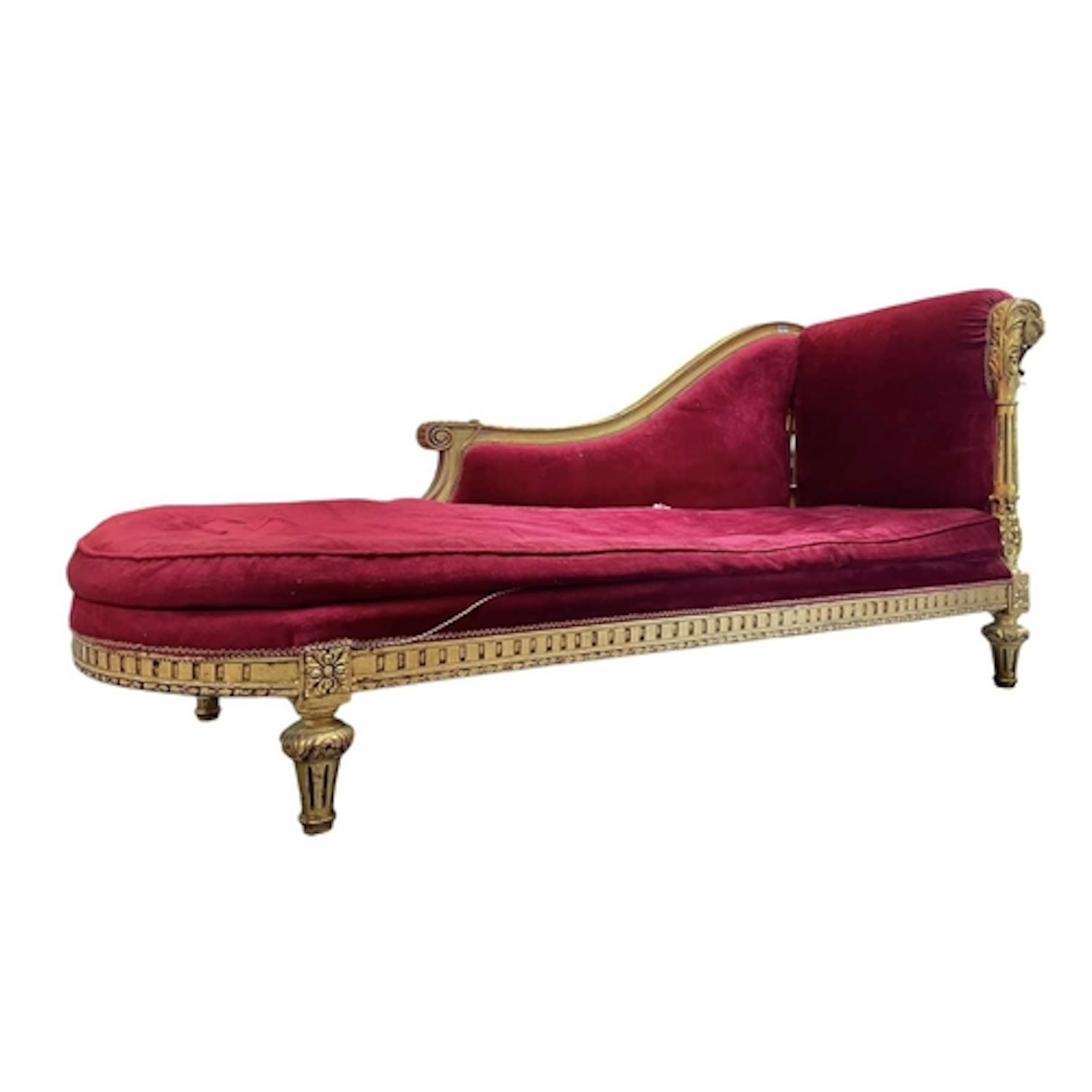 A 19th century French inspired velour upholstered and gilt p...