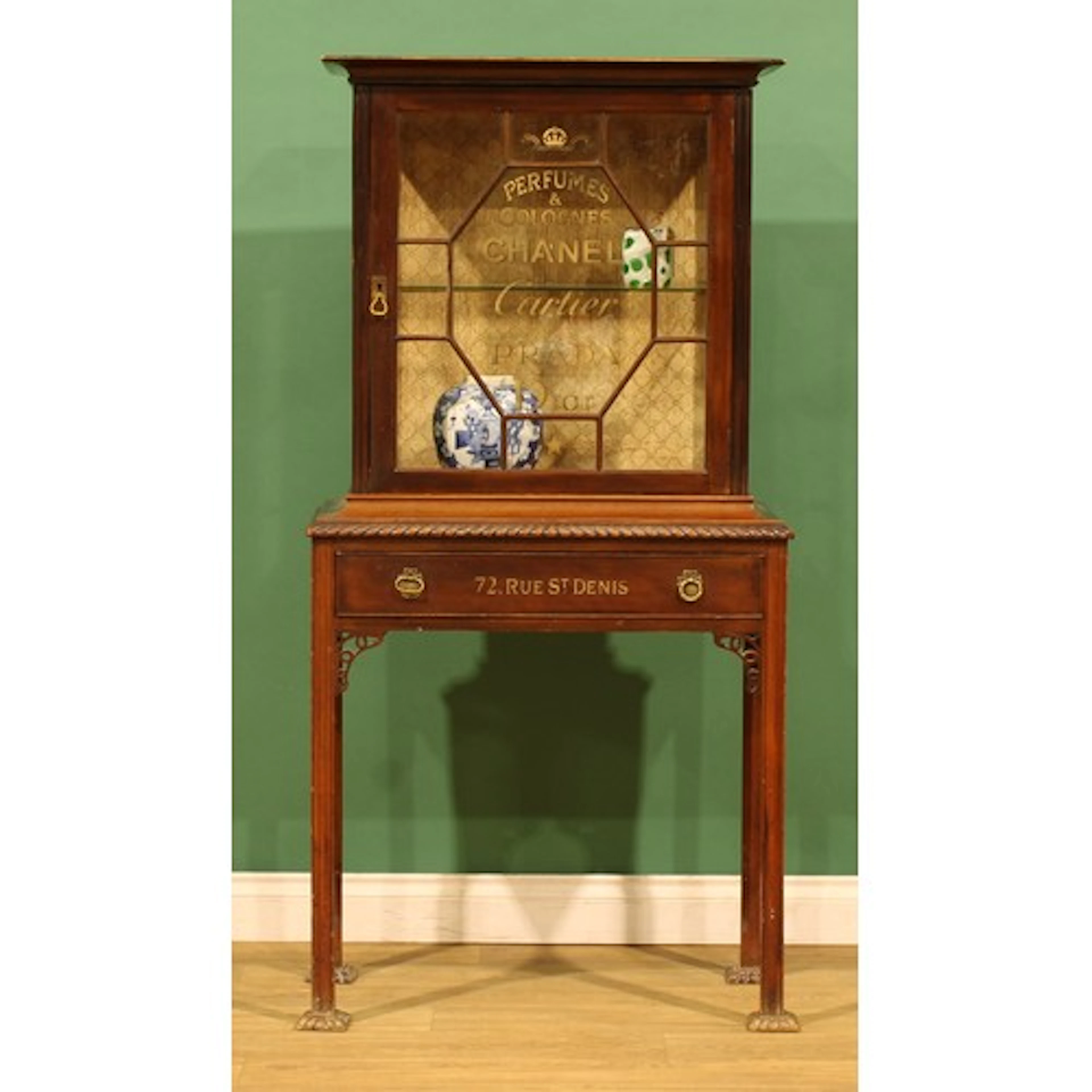 A Chippendale Revival mahogany pier display cabinet or bookc...