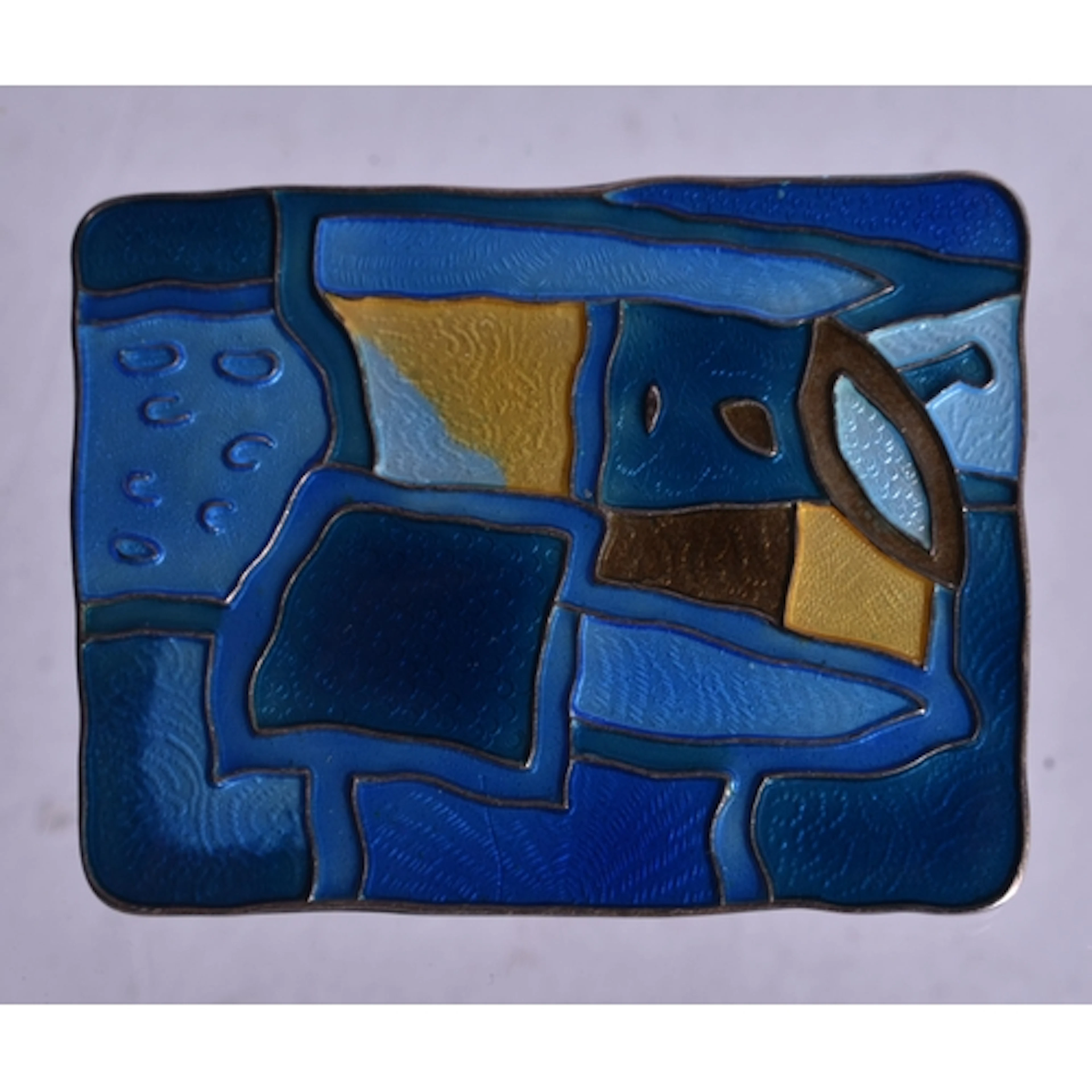 A DAVID ANDERSEN STERLING SILVER AND ENAMEL BROOCH. Stamped ...