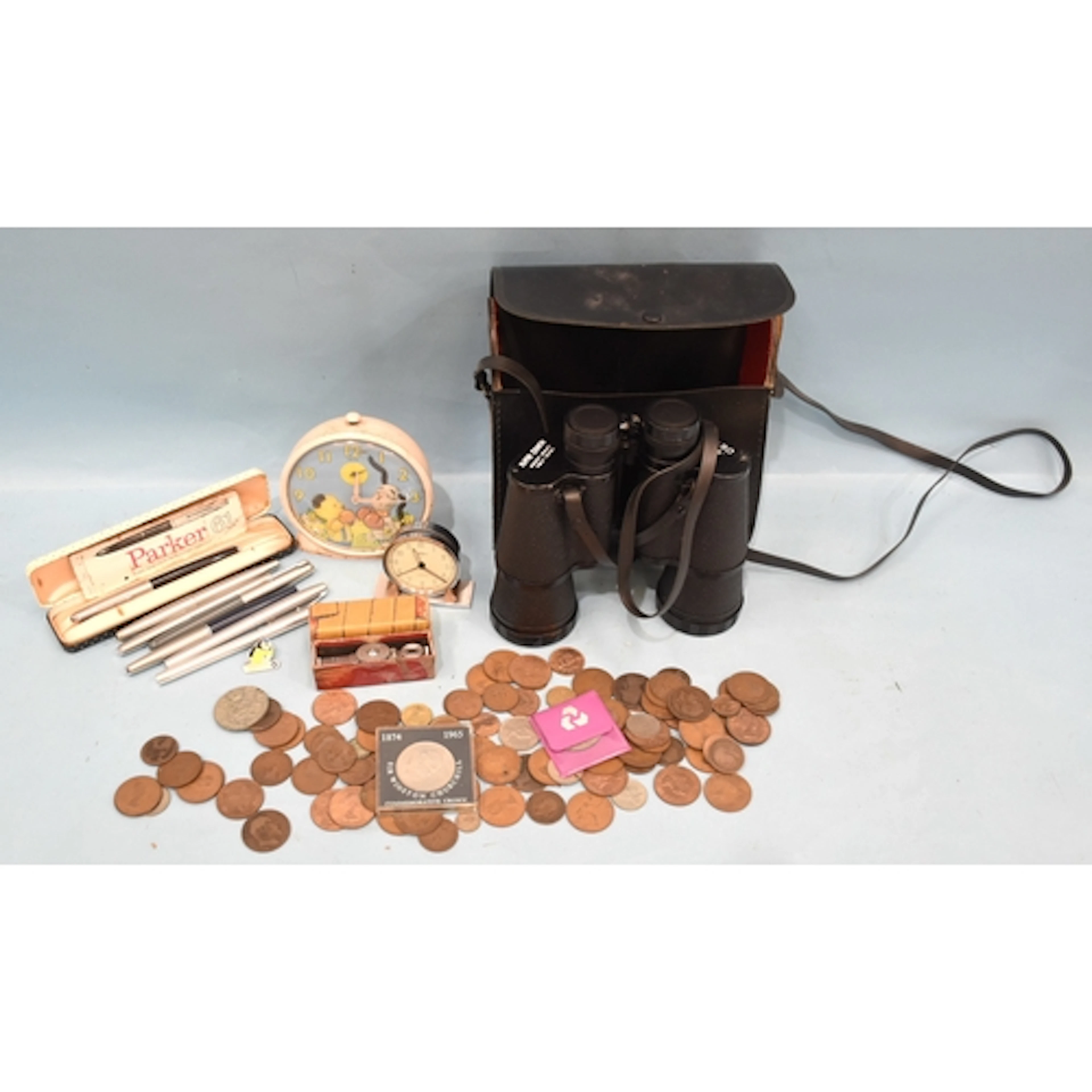 A Sooty & Sweep 'Boxing' alarm clock, a pair of Super Ze...
