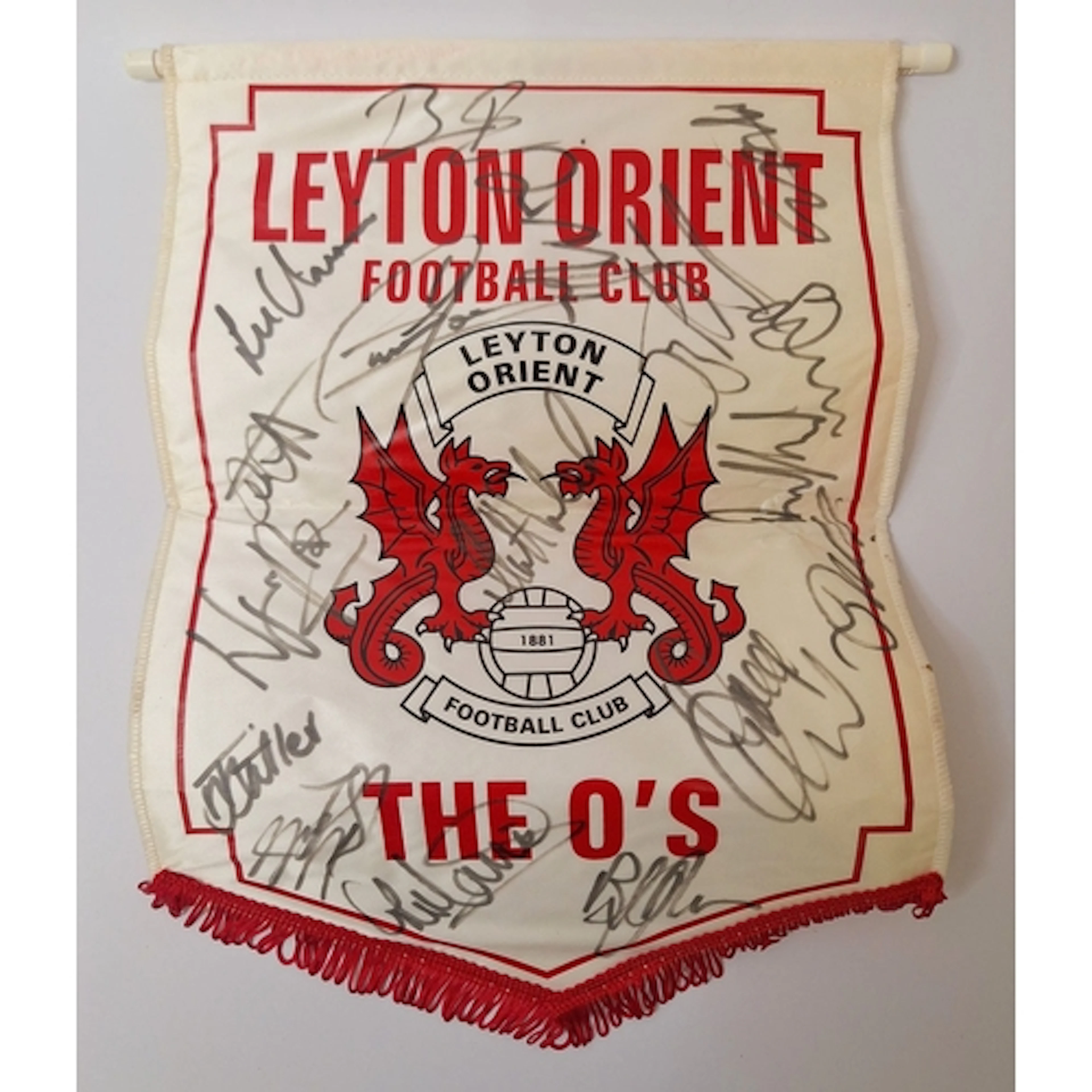 Vintage Leyton Orient Football Club pennant with signatures ...