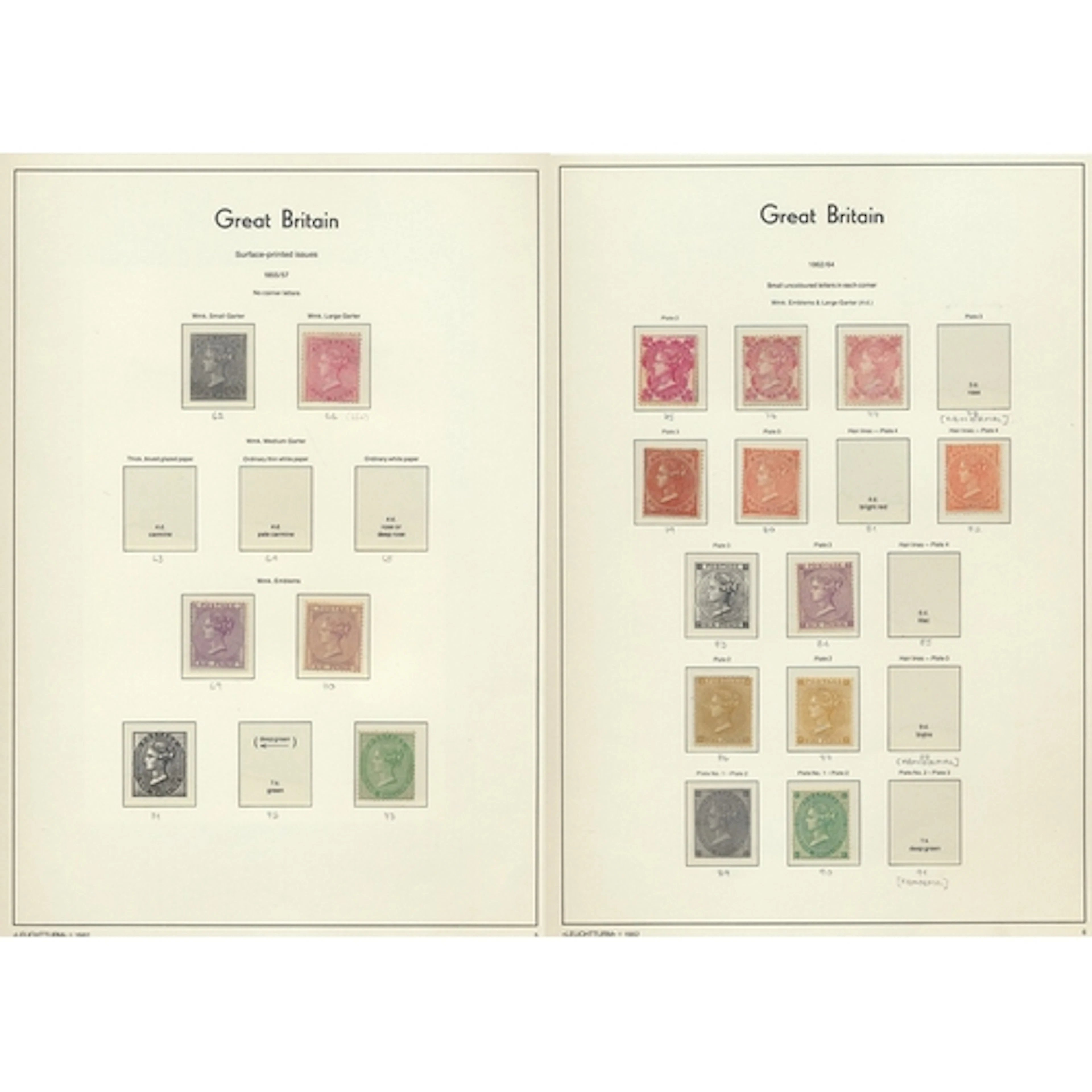 Surface printed collection on album leaves, unused/o.g./part...