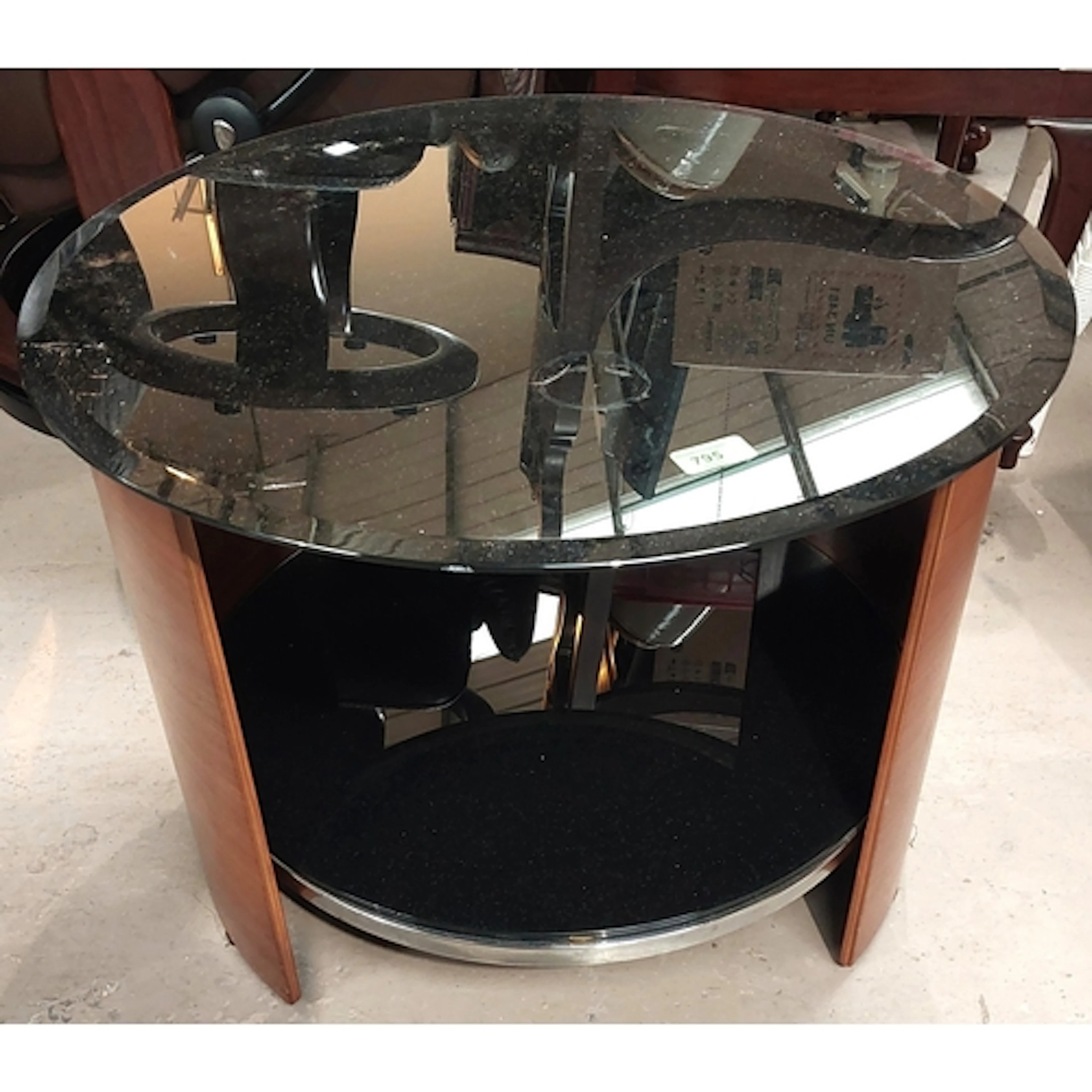 Jual San Marino curve side table with piano black glass top ...