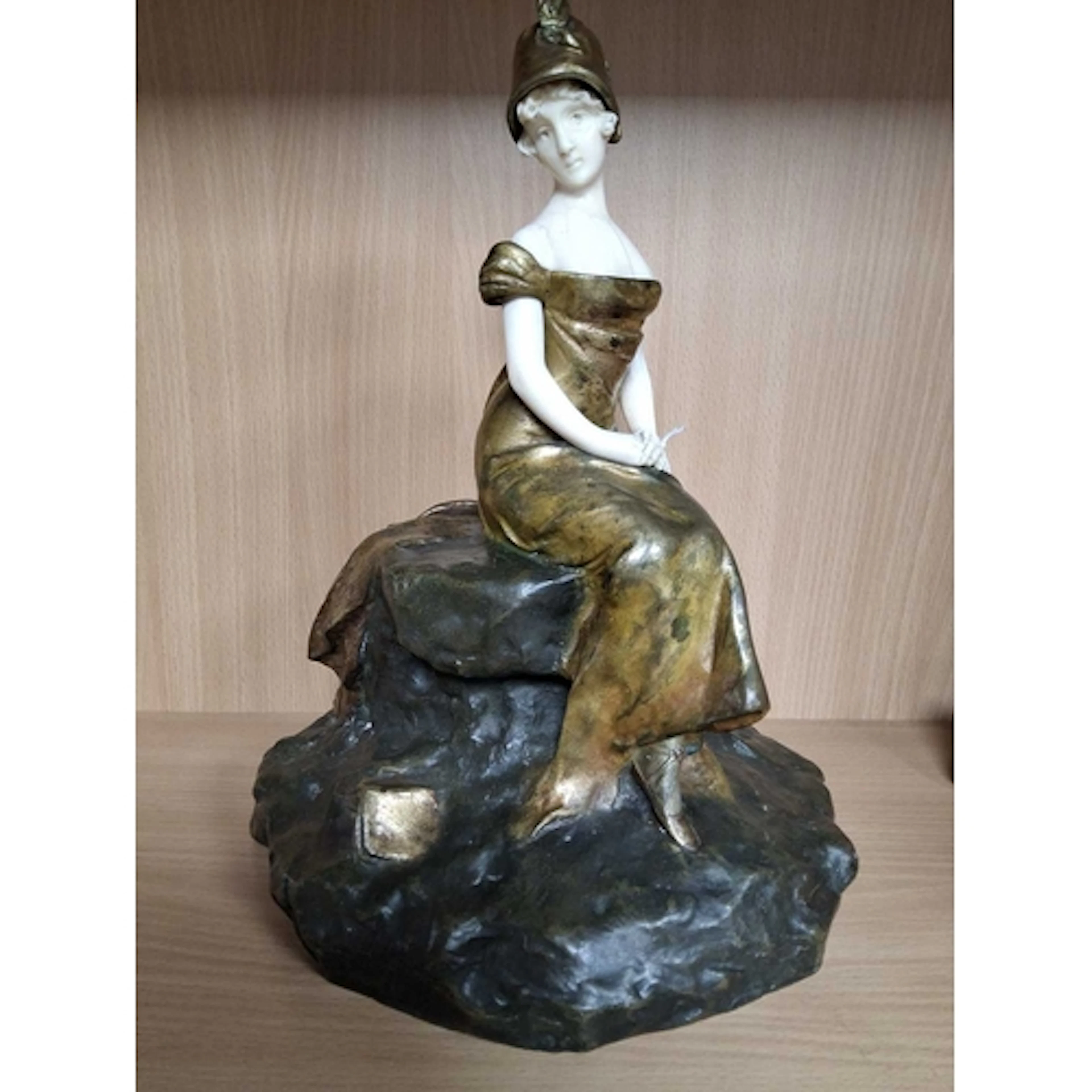 X GEORGE VAN DER STRAETEN (1856-1941) BRONZE AND IVORY FIGUR...