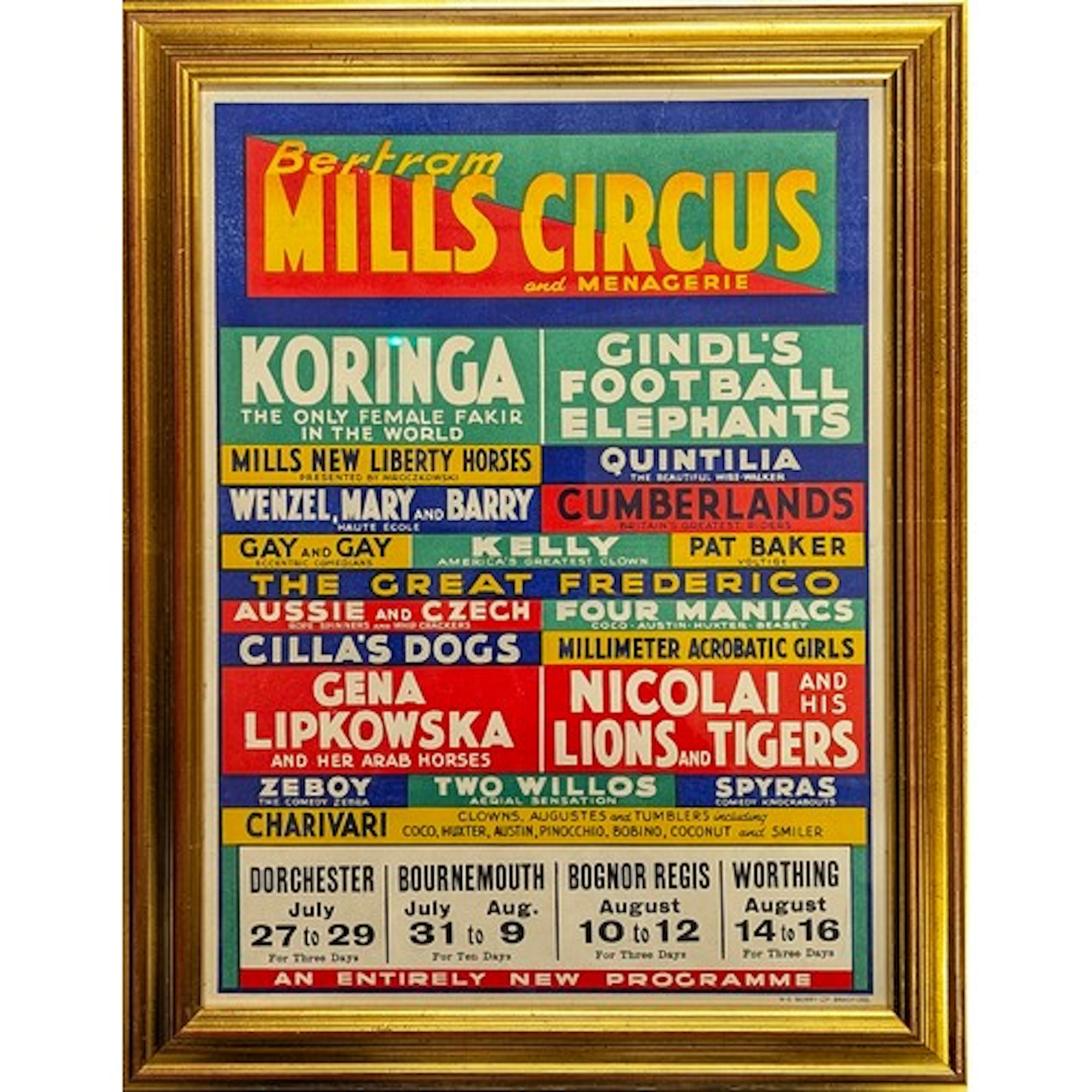 Circus and Fairground - a mid-20th century poster, Bertram M...