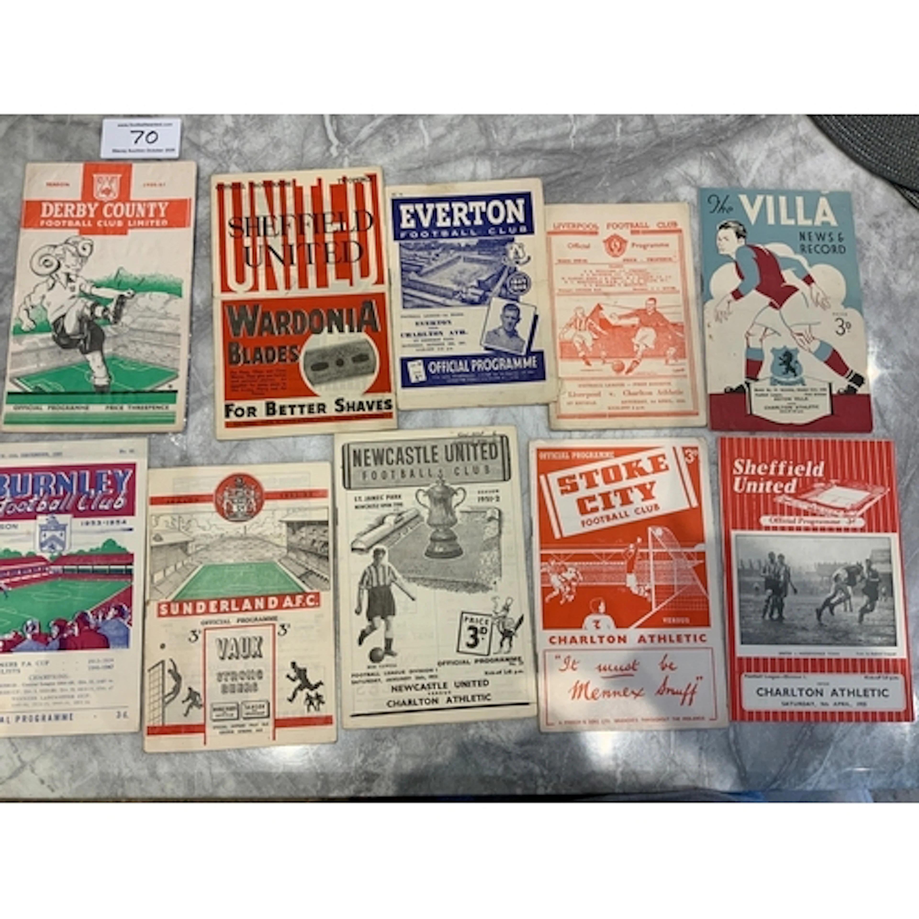 1940s + 1950s Charlton Away Football Programmes: 46/47 Sheff...
