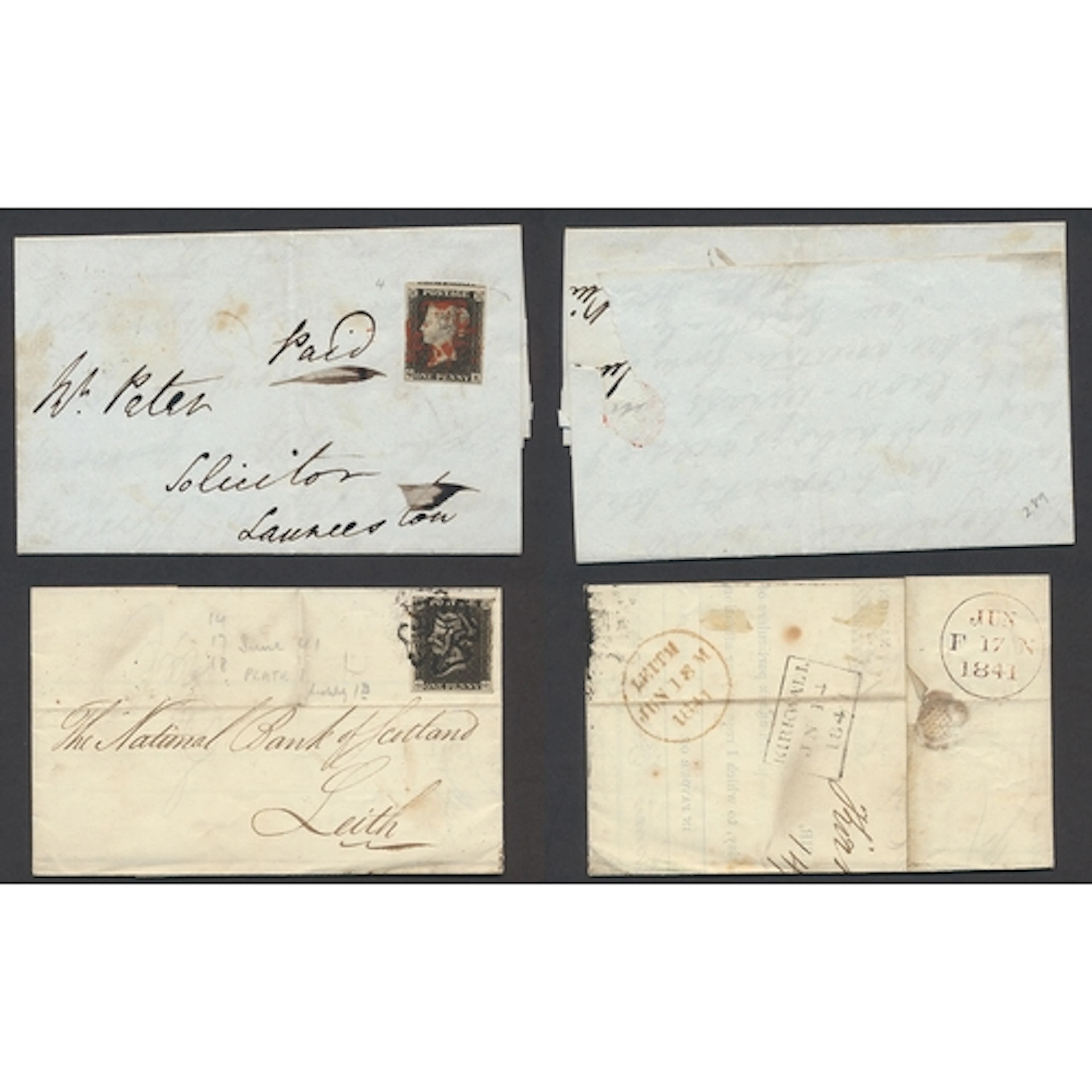 Line- Engraved 2 1d blacks with 1 4 margin just touching on...
