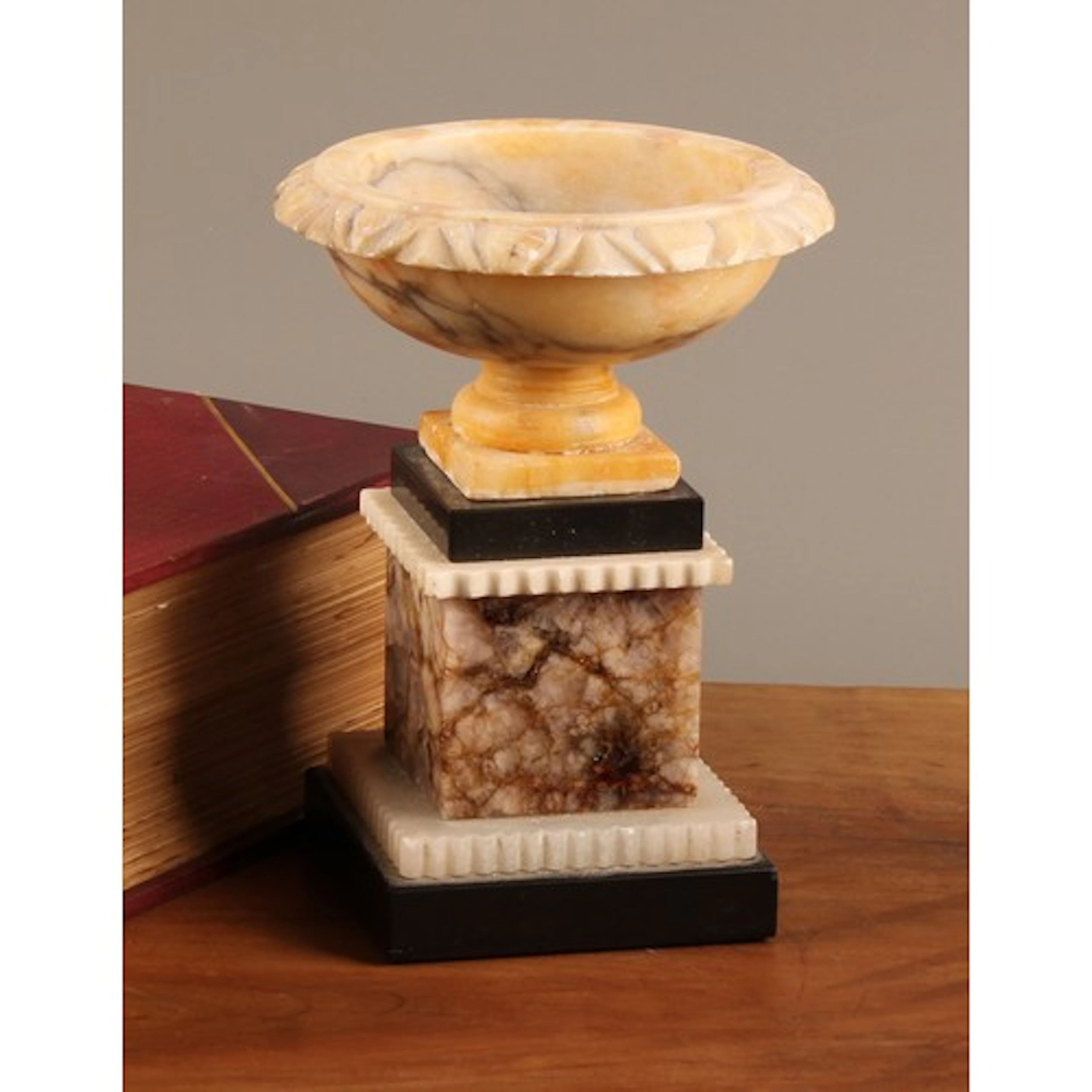 A 19th Century Derbyshire Blue John, alabaster, and Sienna m...