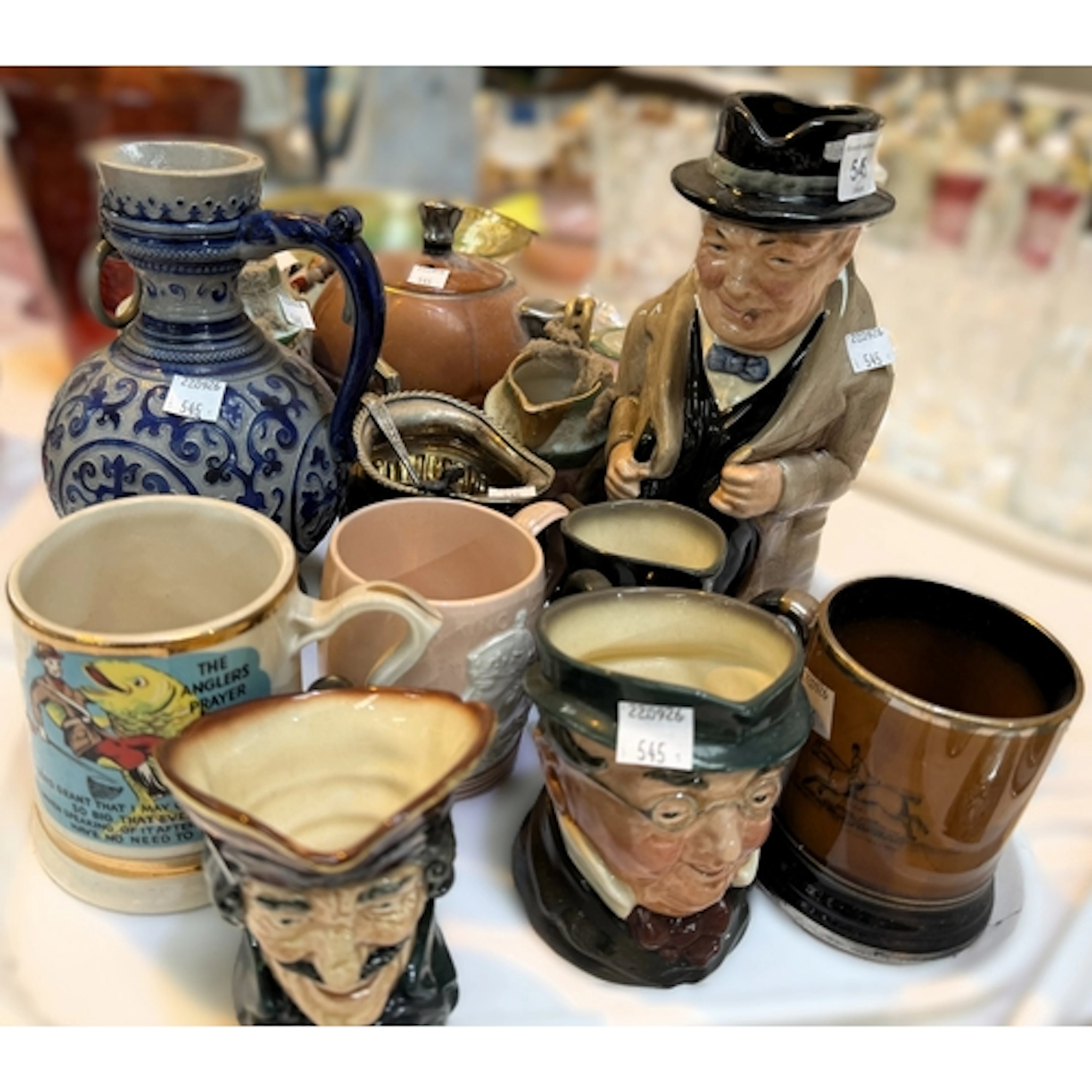 Royal Doulton figure: Winston Churchill jug, other character...