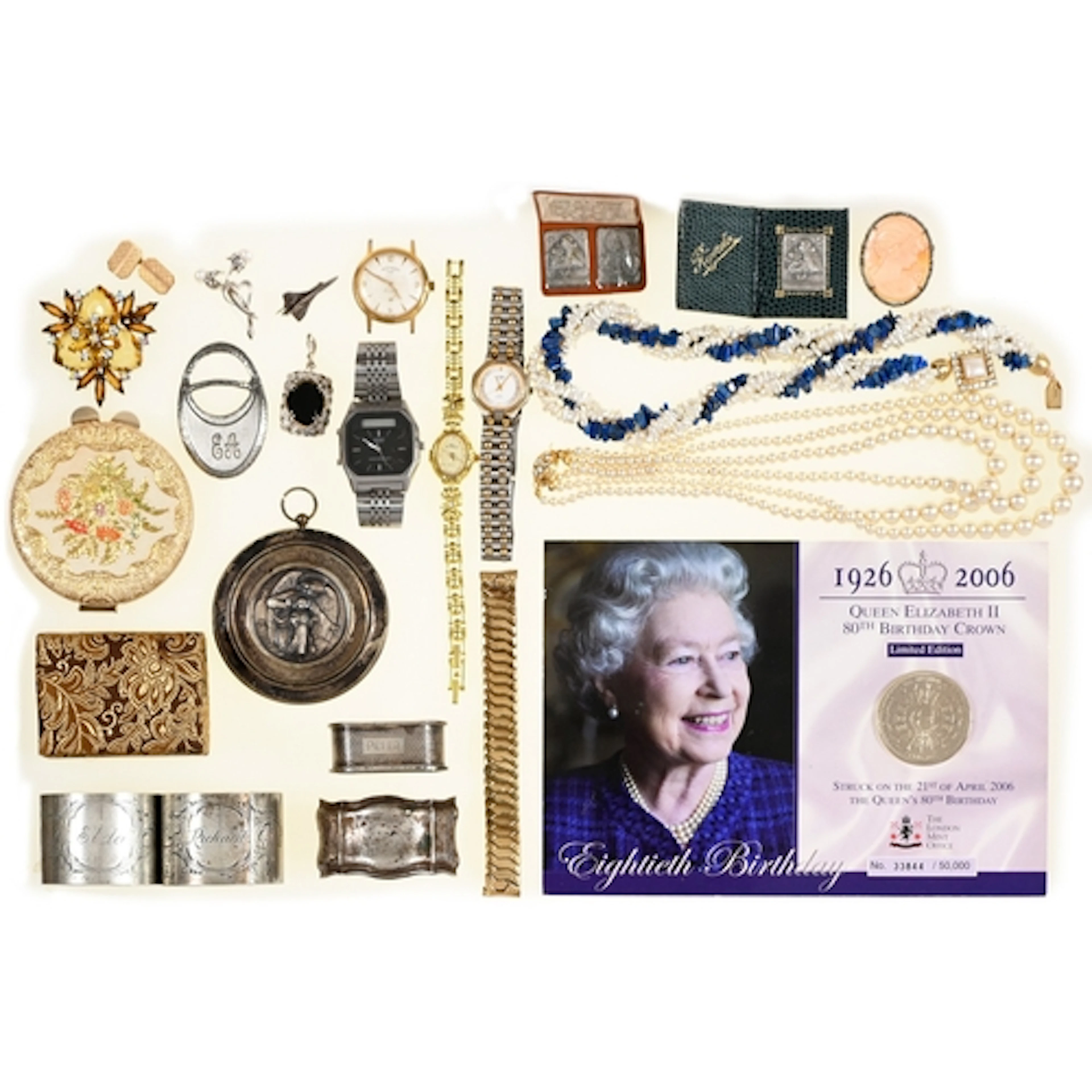 Miscellaneous costume jewellery, watches and other articles,...
