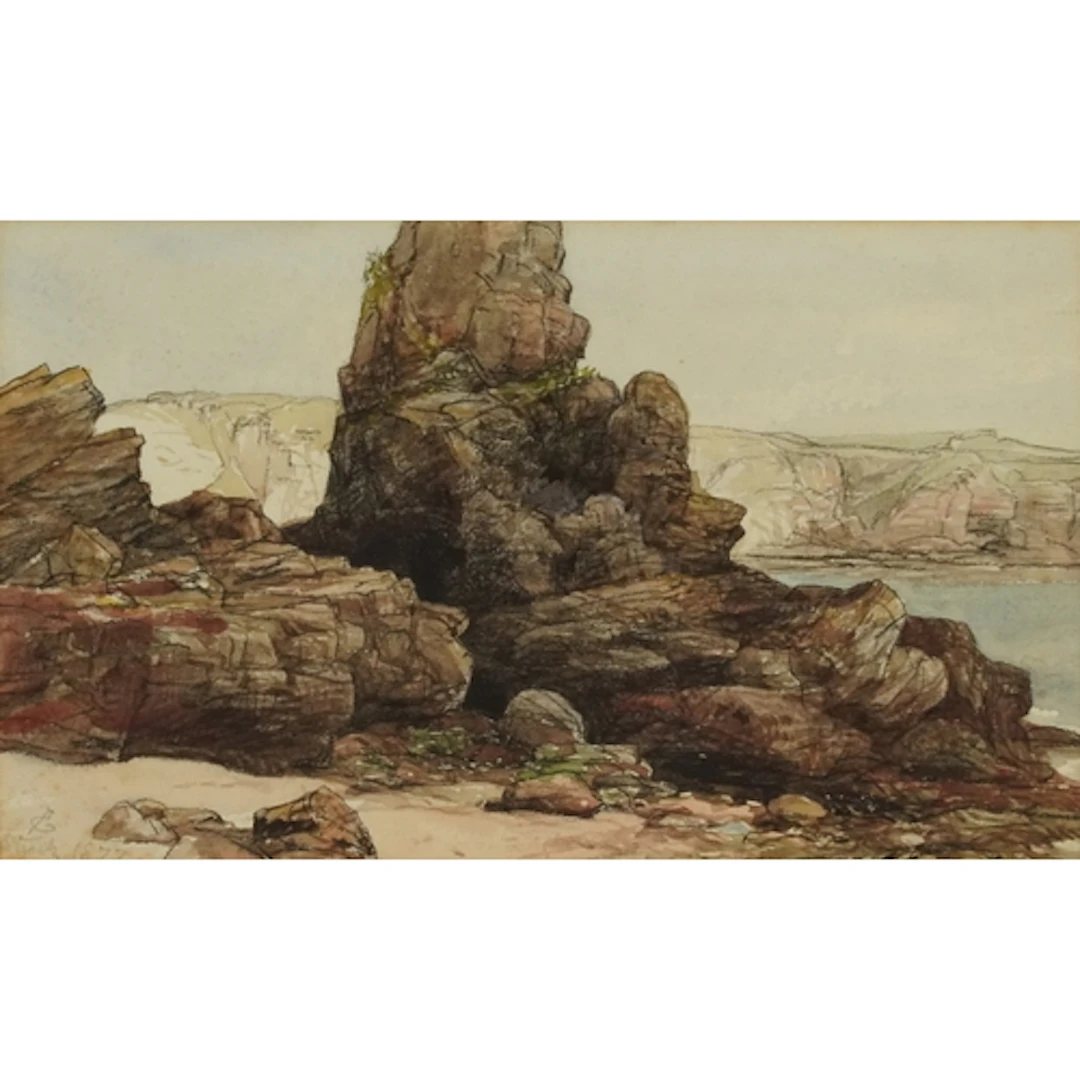 James Cassie - Rocky coastline on the East Coast of Scotland...