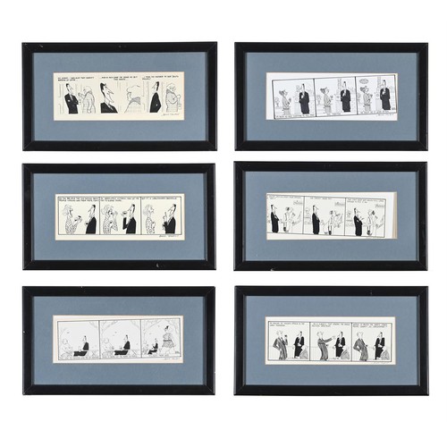 Annie Tempest (b.1959), a set of pen and ink six cartoon str...