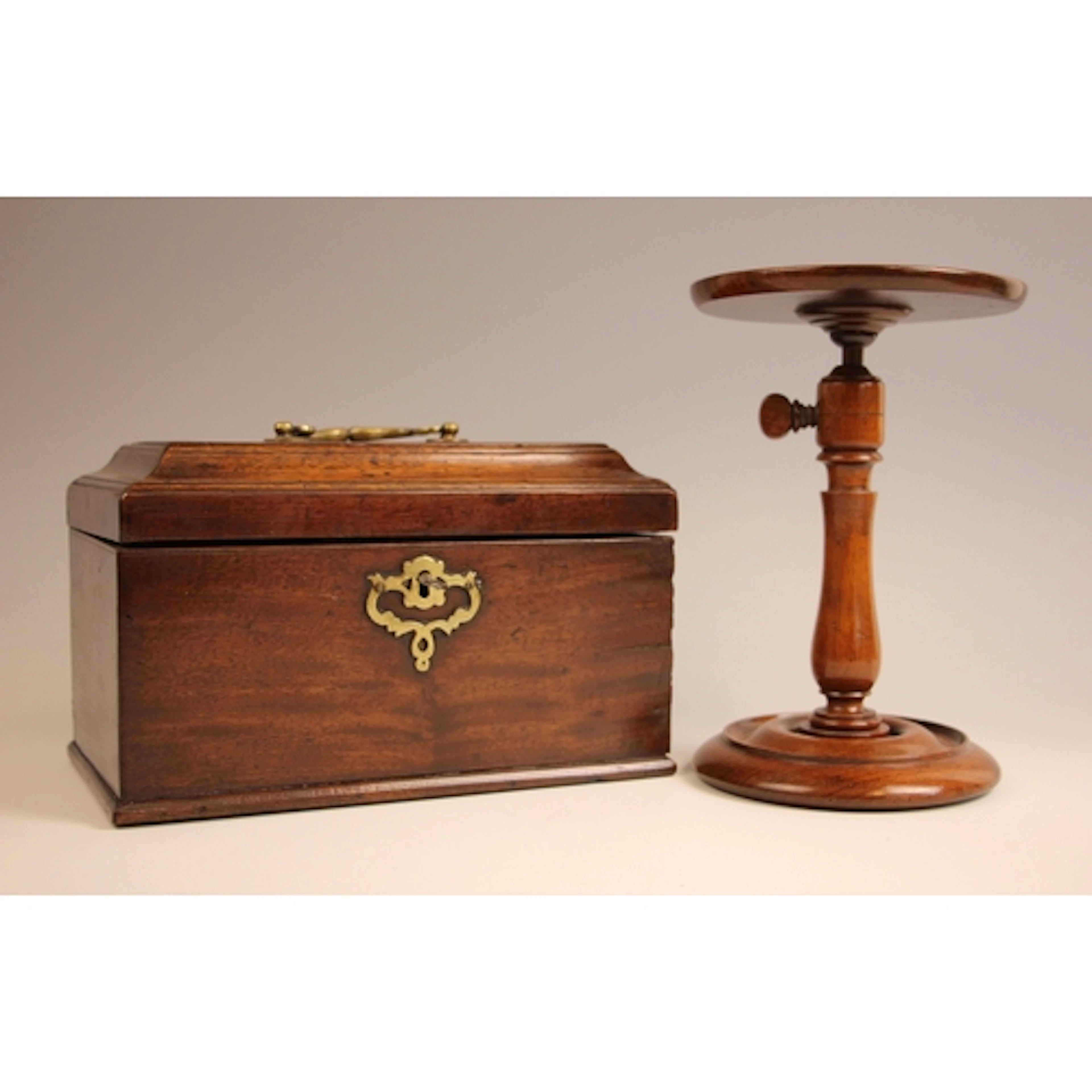 A Georgian mahogany tea caddy, 19th century, of rectangular ...