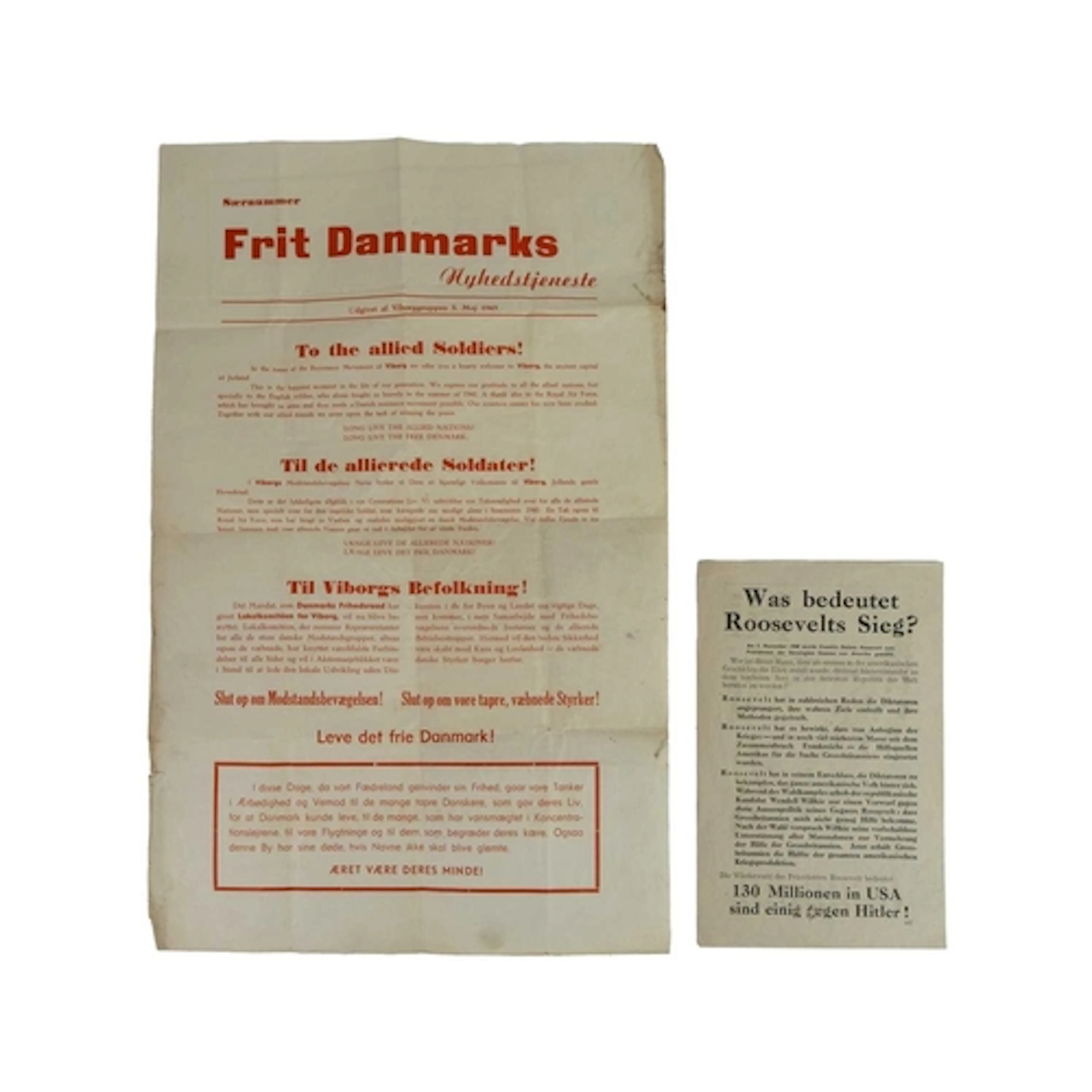 (WWII ephemera) Three scarce survivors Viborg Resistance Mov...