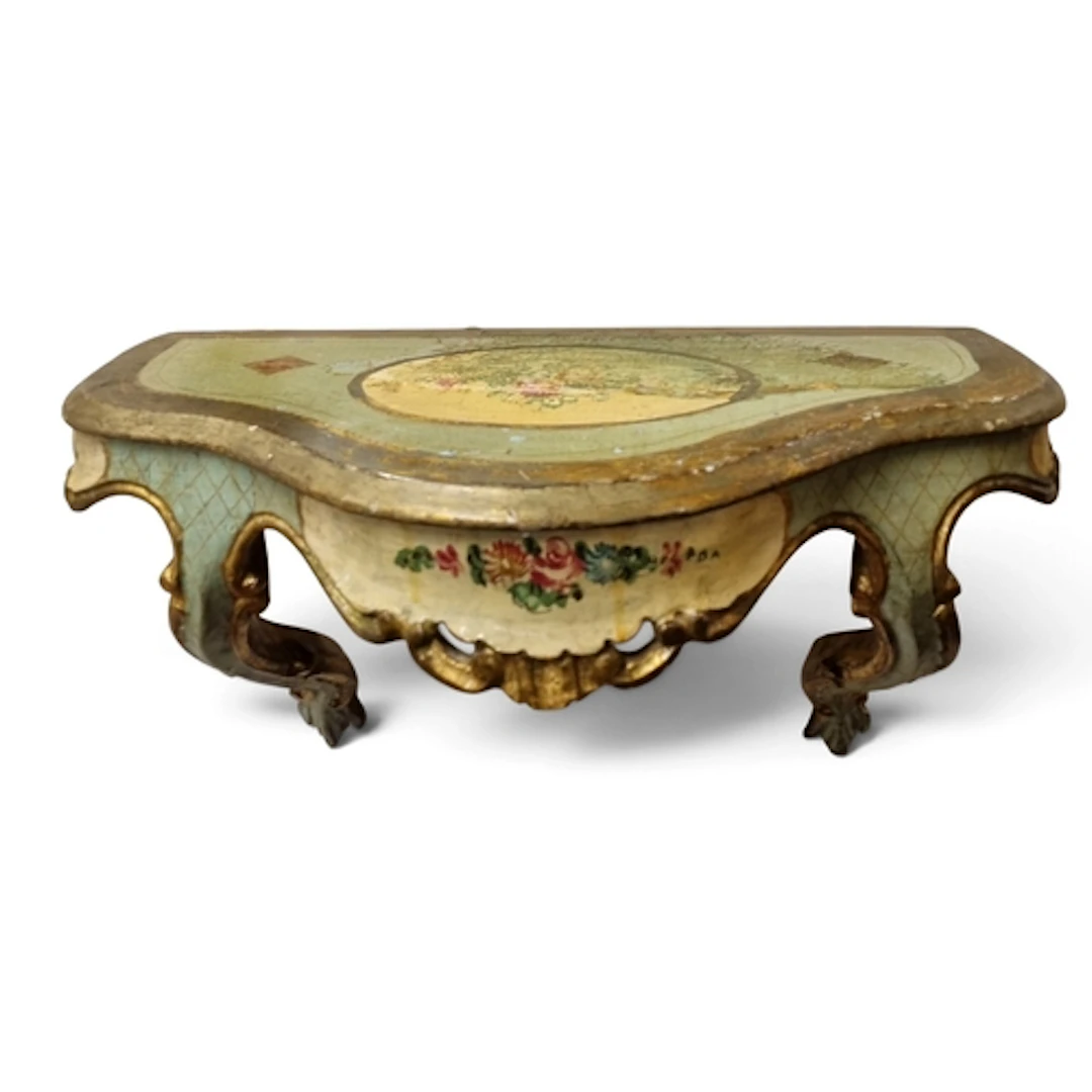 Two early 20th Century painted Wall Brackets one with single...