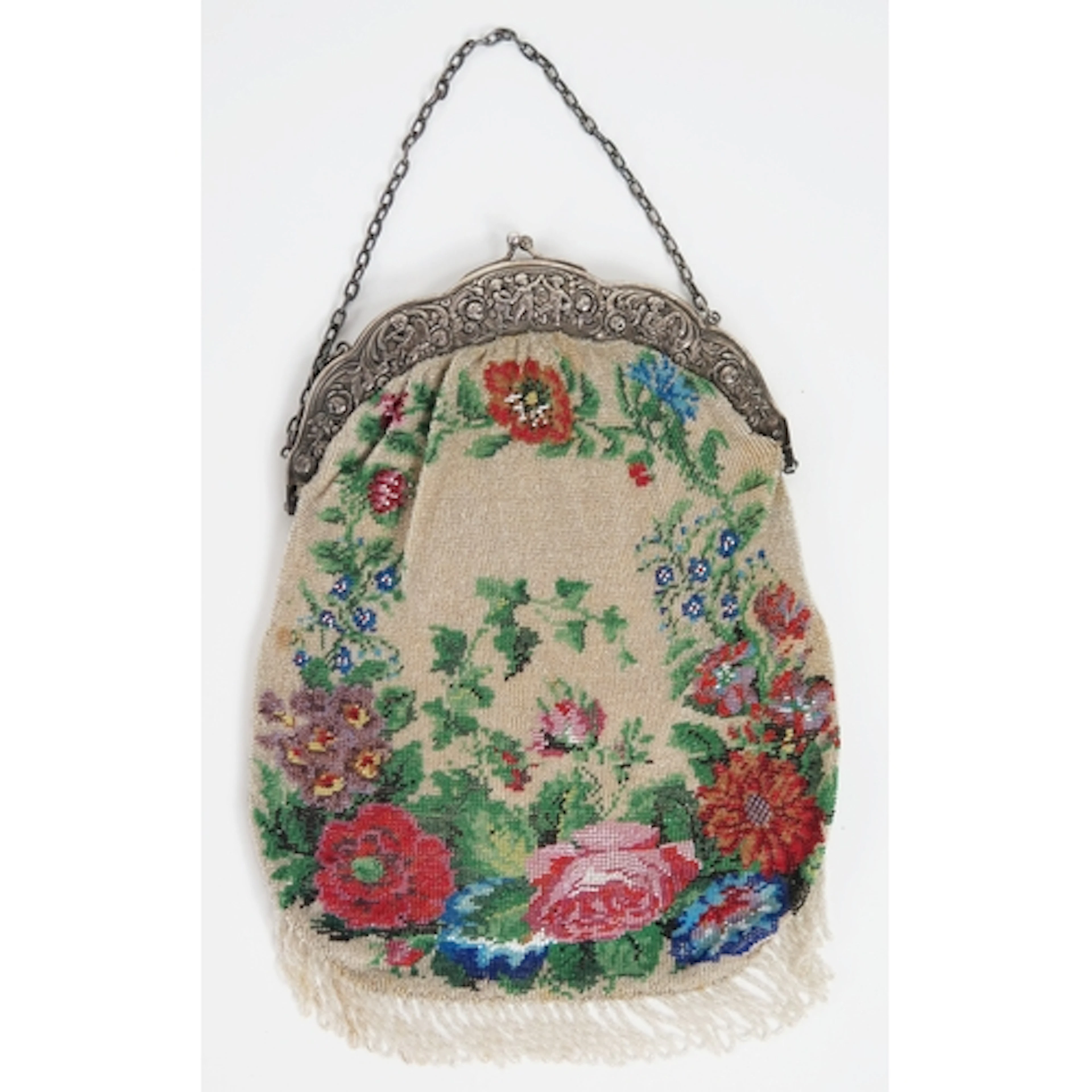 Early 20th century lady's micro-beaded glass purse, the repo...