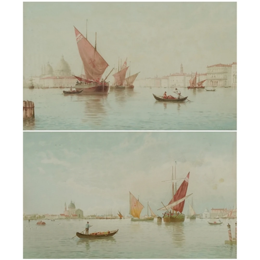 G J Walters - Venetian scenes, pair of 20th century watercol...