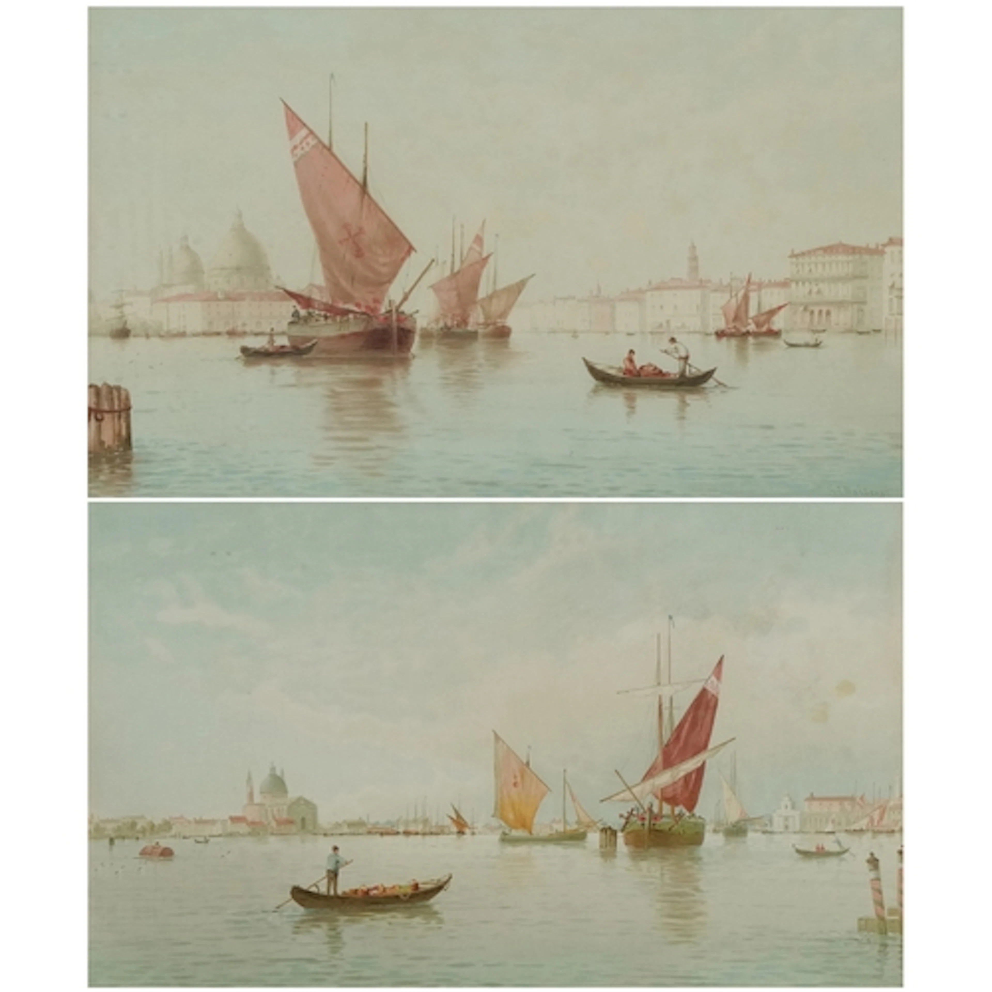 G J Walters - Venetian scenes, pair of 20th century watercol...