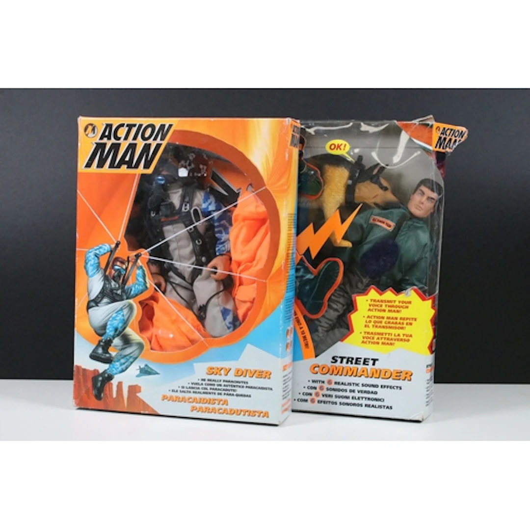 Two boxed Hasbro Action Man figures to include Sky Diver and...