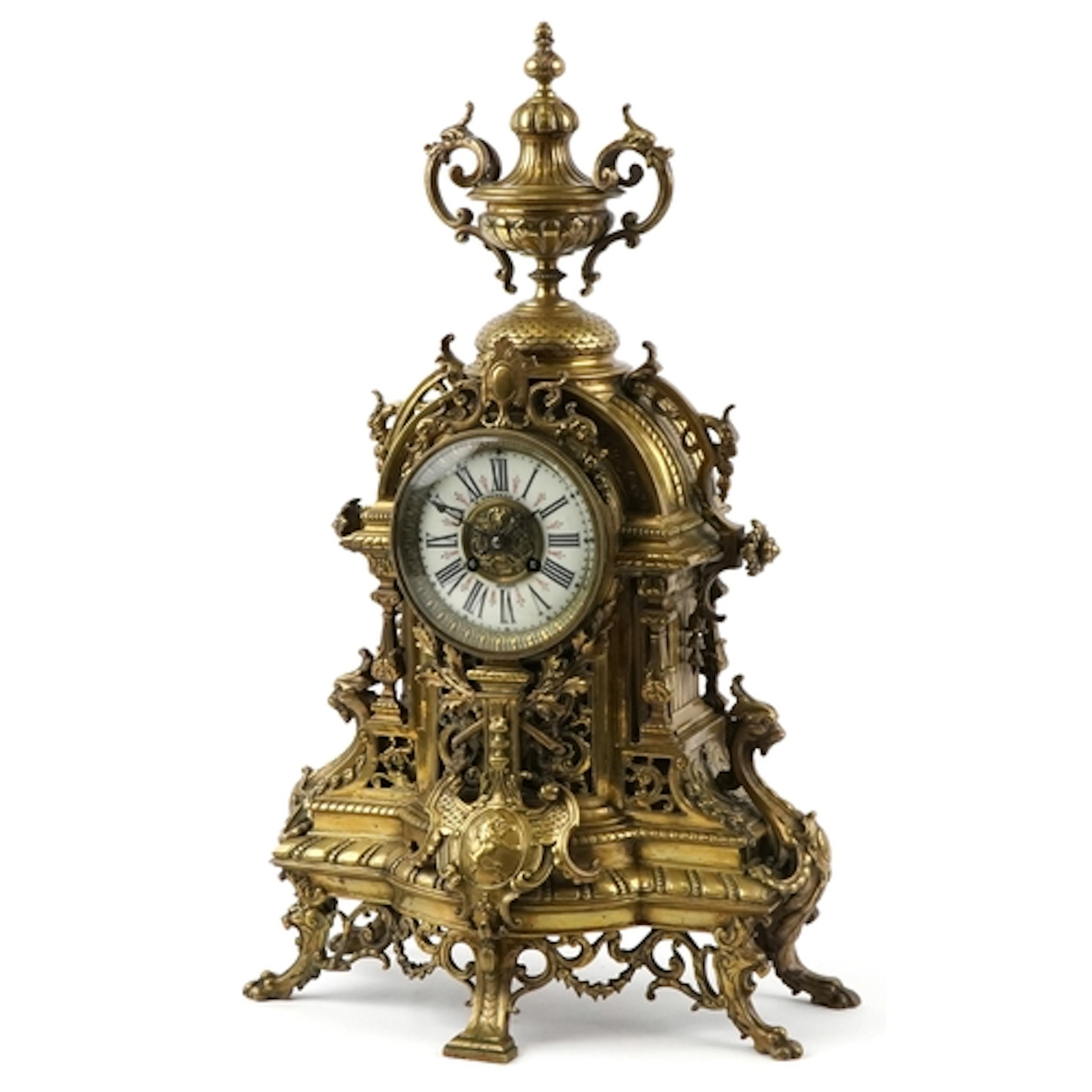 N. Cheneau Dijon, early 20th century French ornate gilt bass...