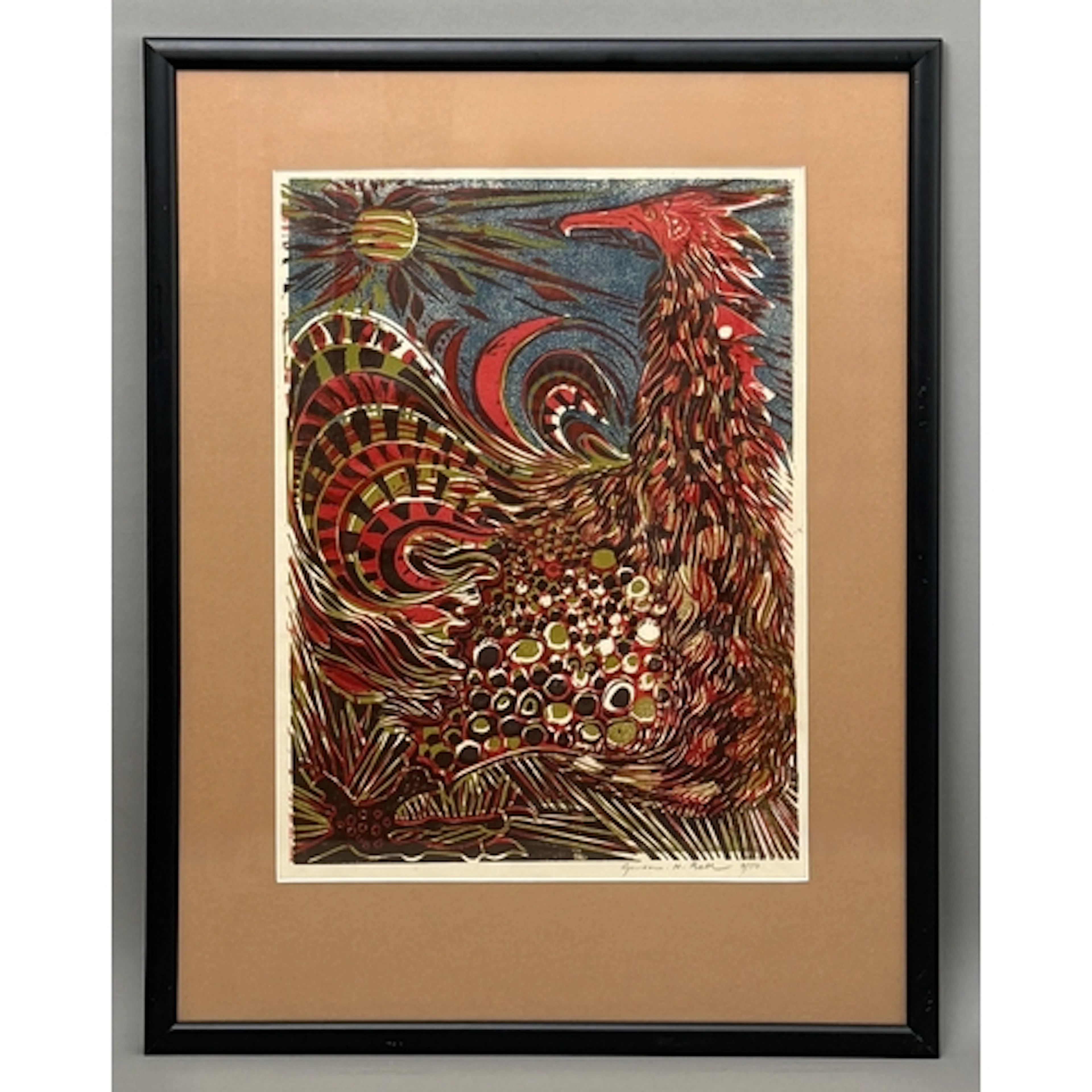 Gordon H Bell (British, 20th century) Sun bird silkscreen pr...