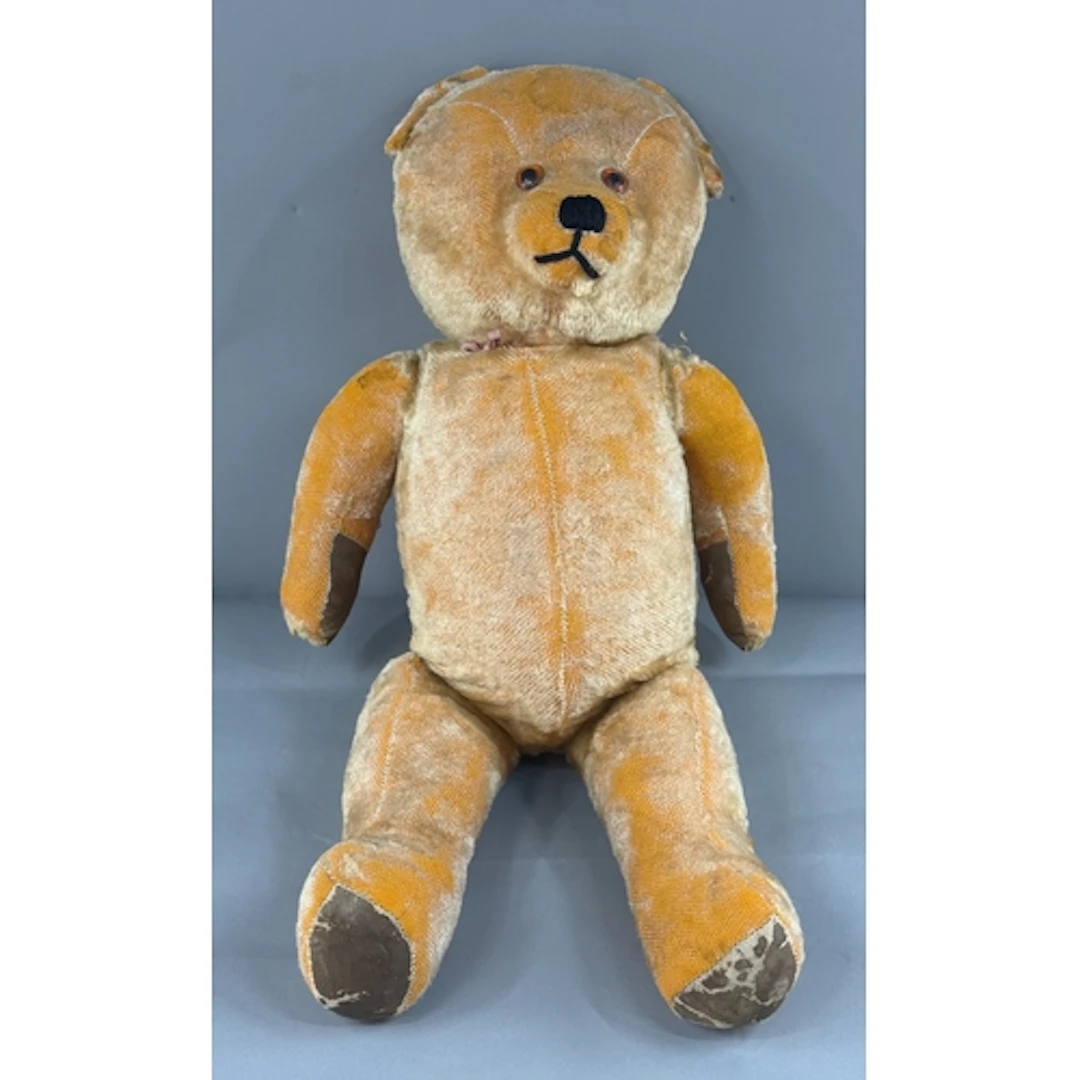 Toys: a mid century fully jointed golden teddy bear, possibl...