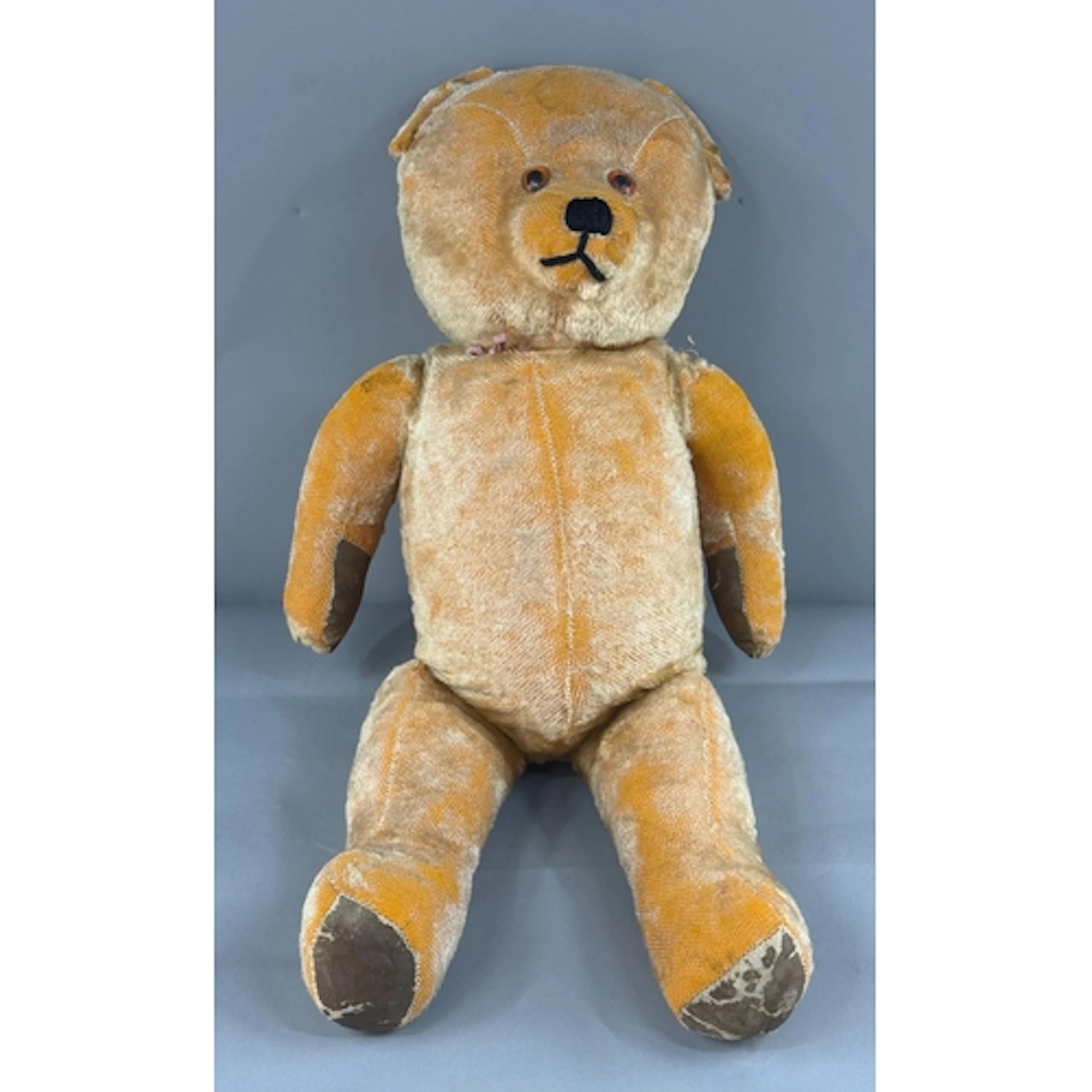 Toys: a mid century fully jointed golden teddy bear, possibl...