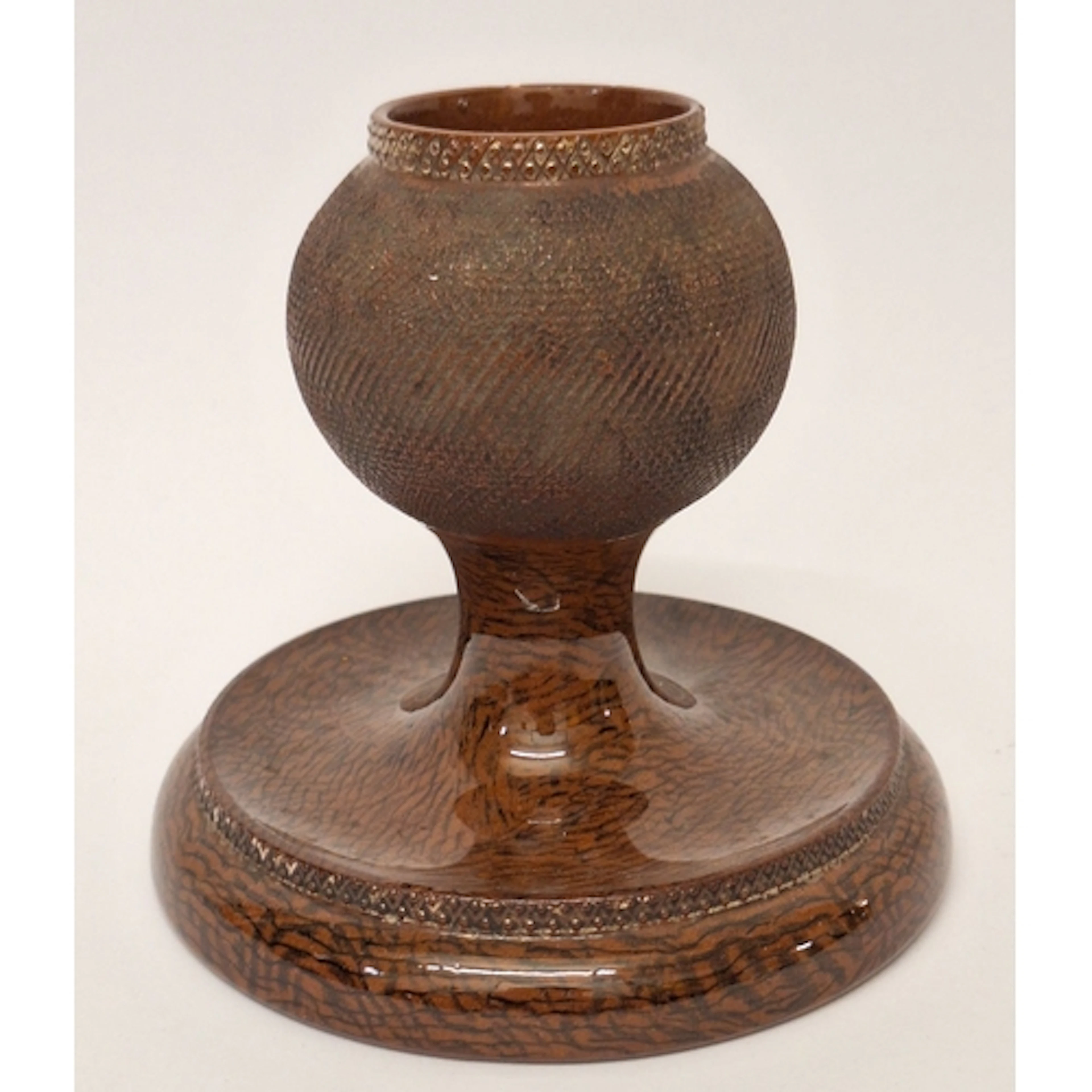 Antique Ceramic Match holder/table match striker with brown ...
