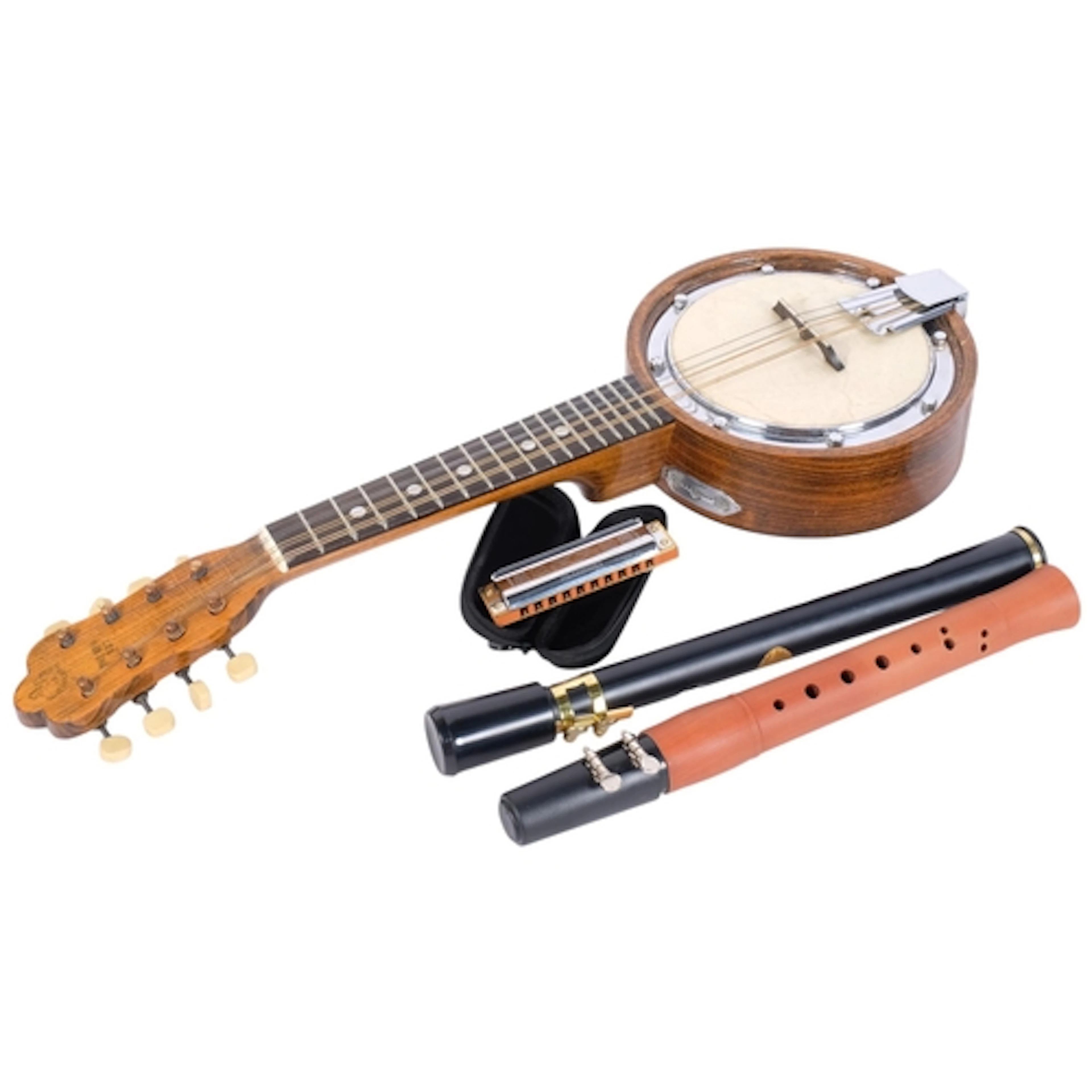 A collection of various musical instruments, including a Vin...
