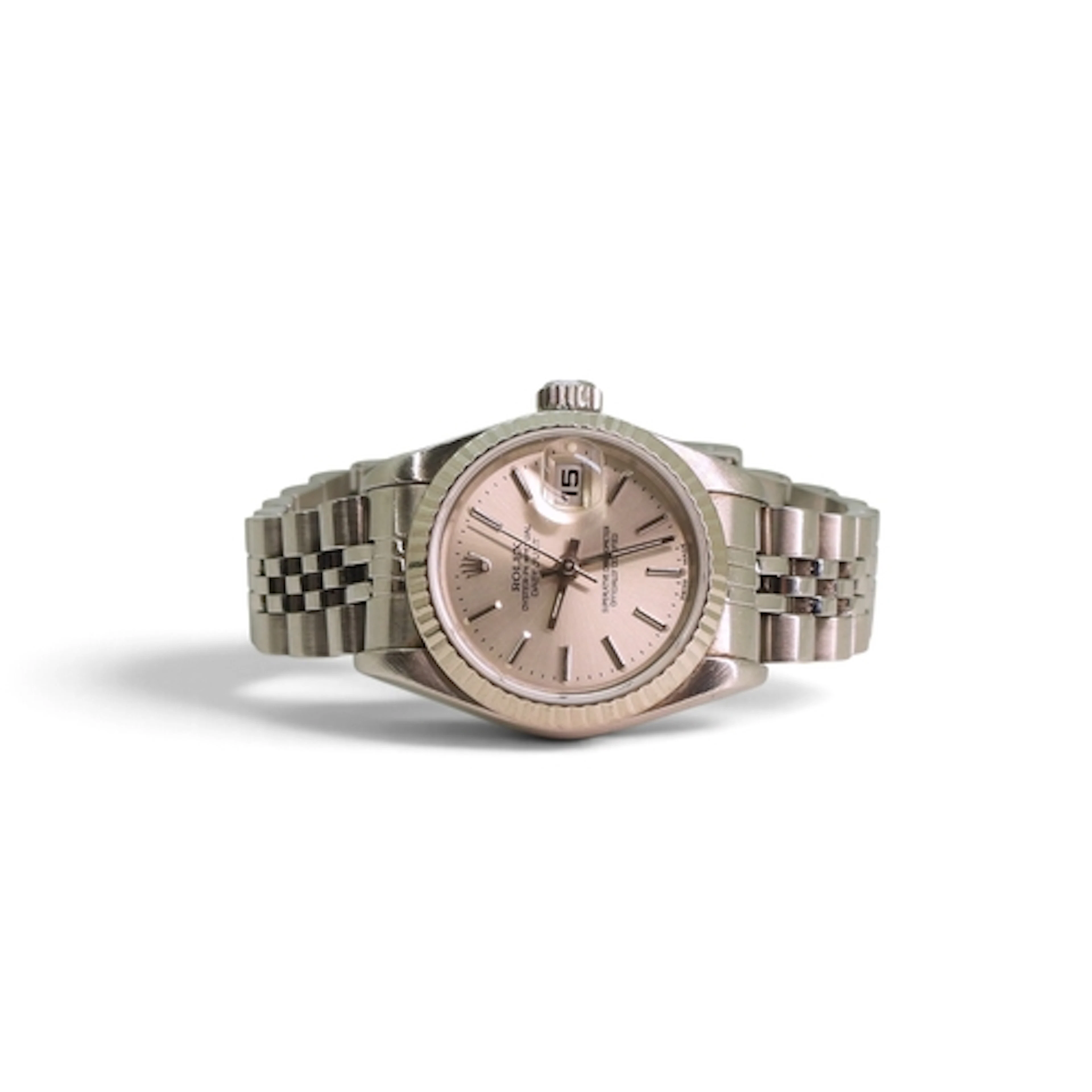 A LADIES ROLEX OYSTER DATE JUST made in stainless steel, wit...