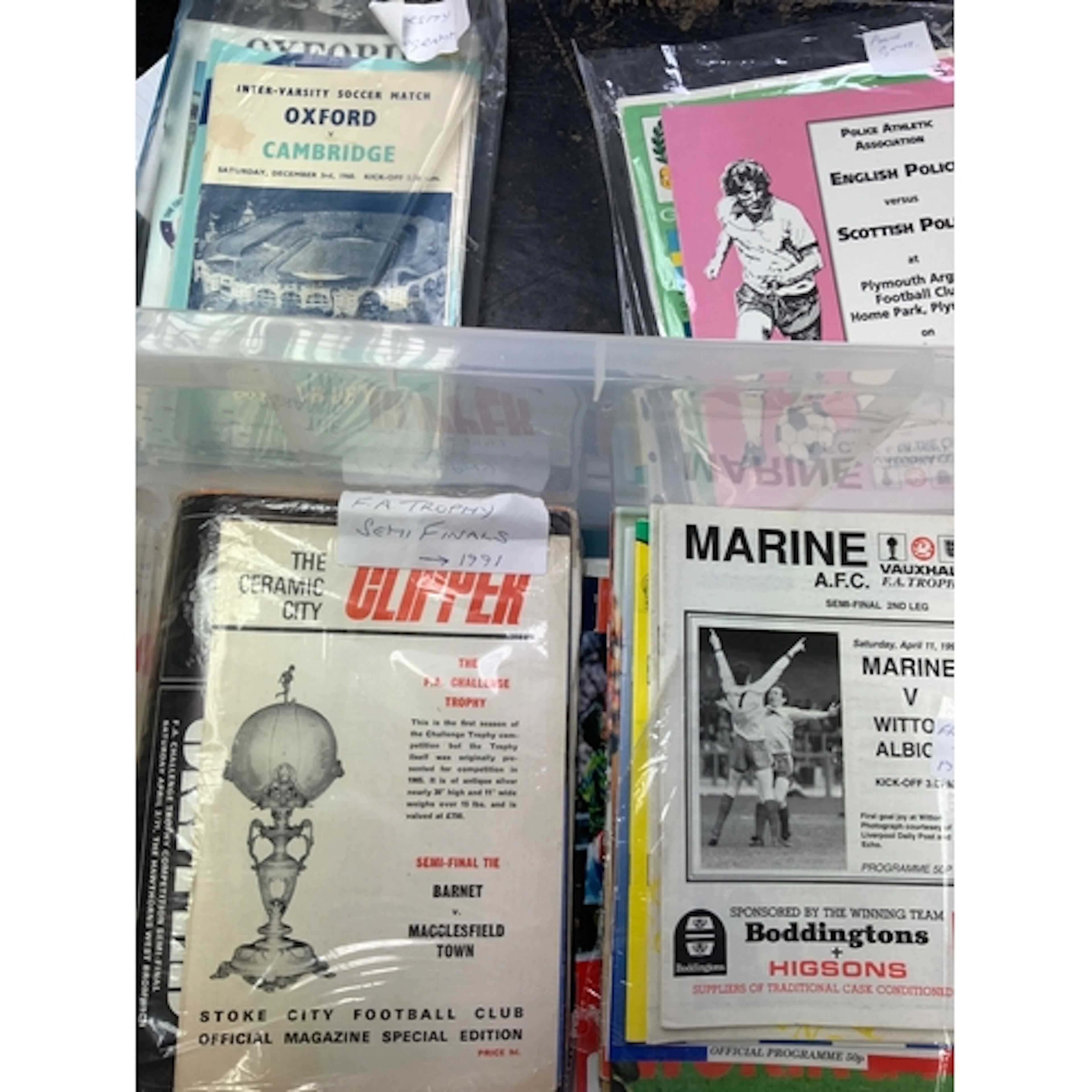 Minor Football Programmes: Includes many Vase + Trophy semi ...