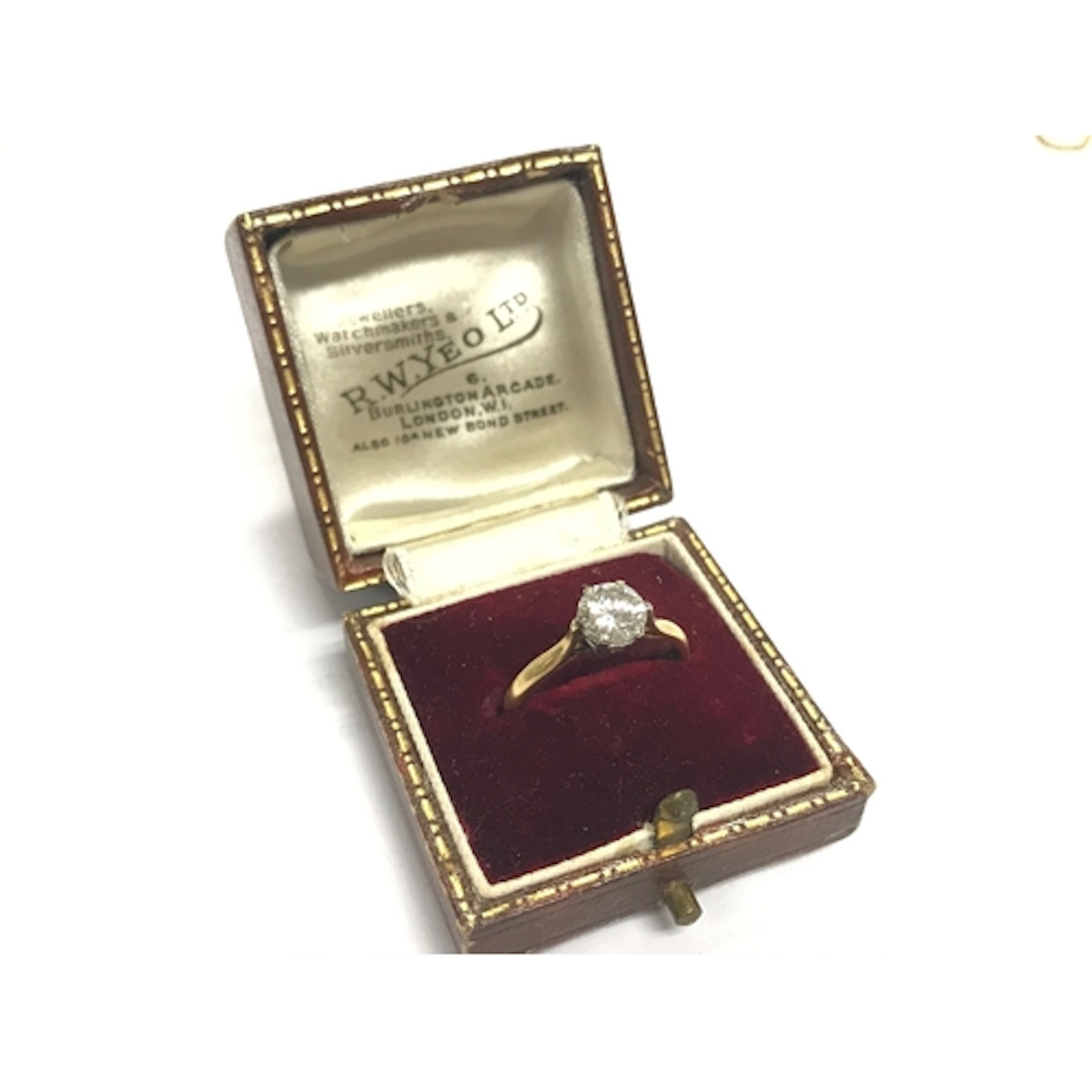 A single stone brilliant cut diamond ring with white gold co...