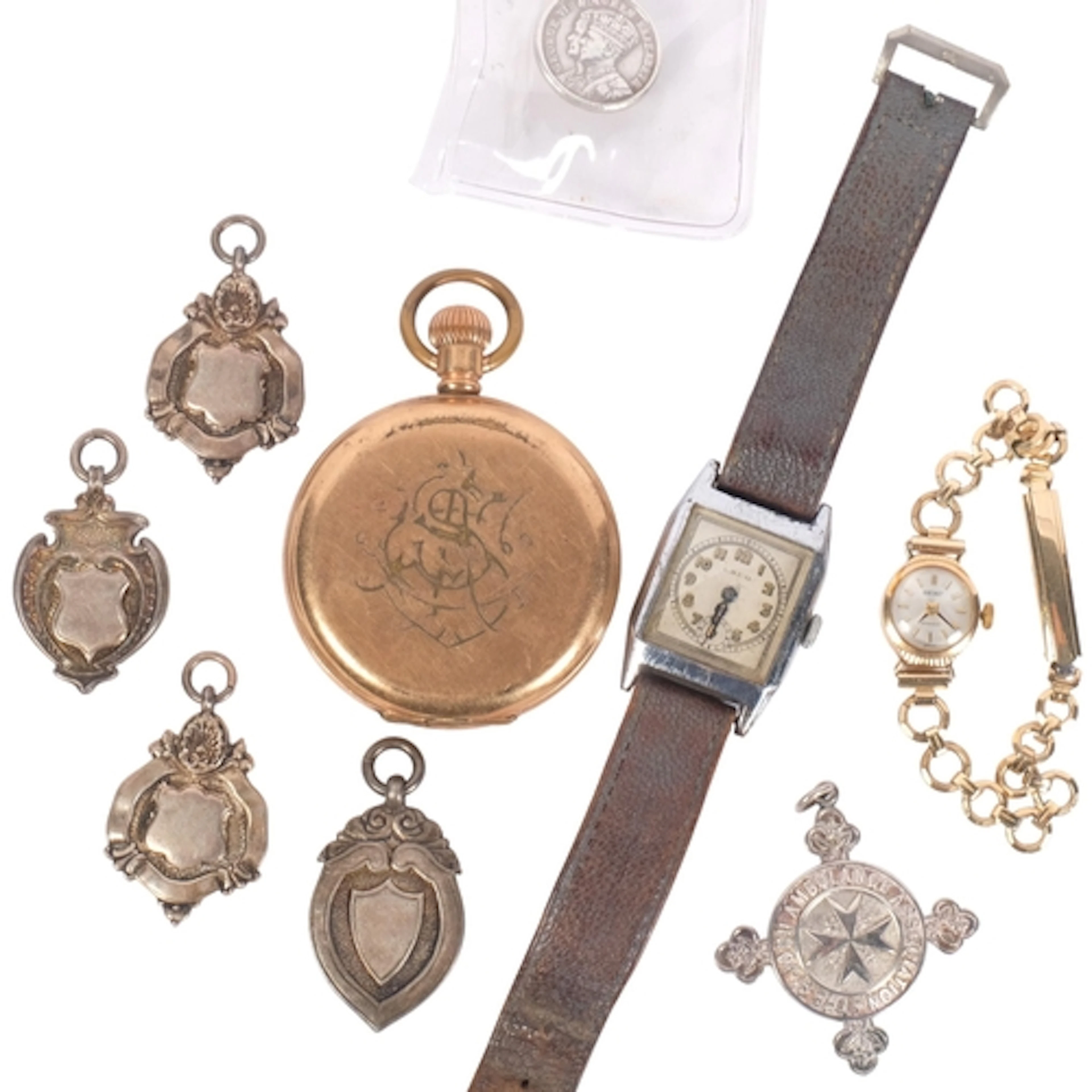 A lady's mid-century Laco mechanical wristwatch, chrome case...